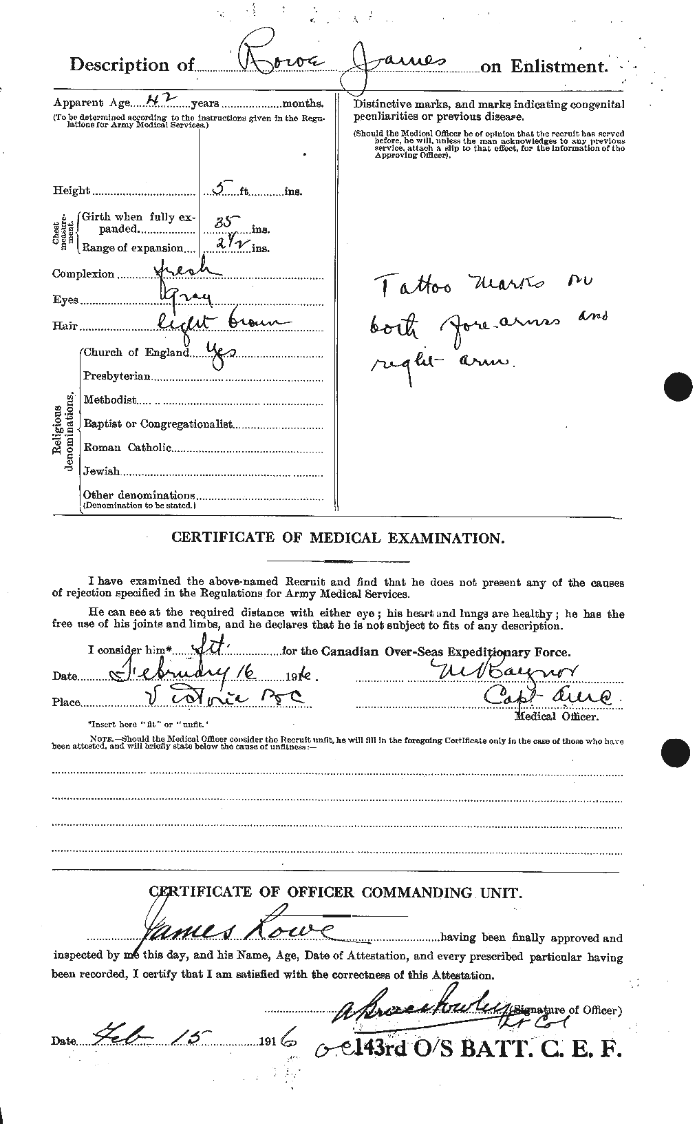 Dossiers du Personnel de la Première Guerre mondiale - CEC 615905b