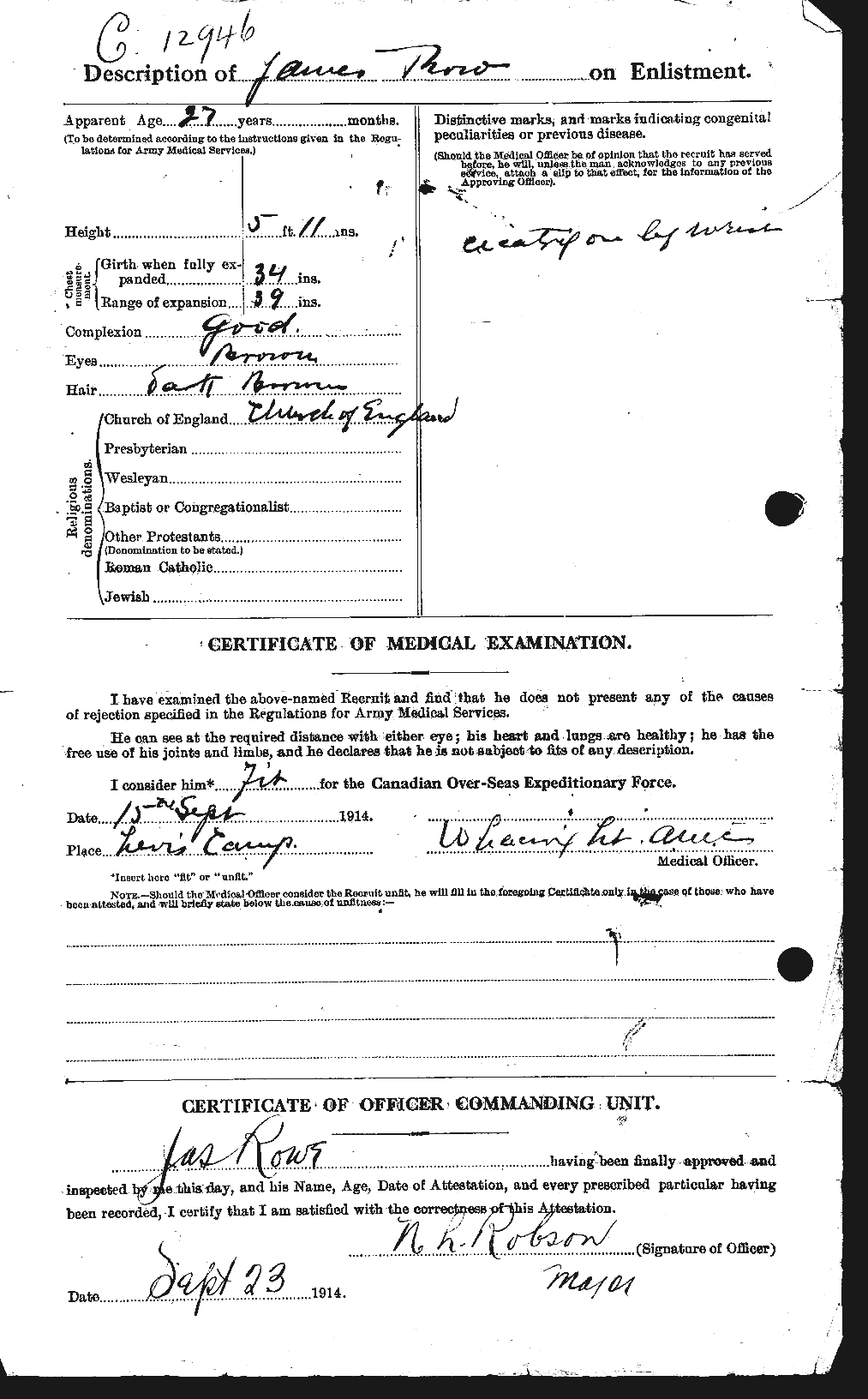 Personnel Records of the First World War - CEF 615909b