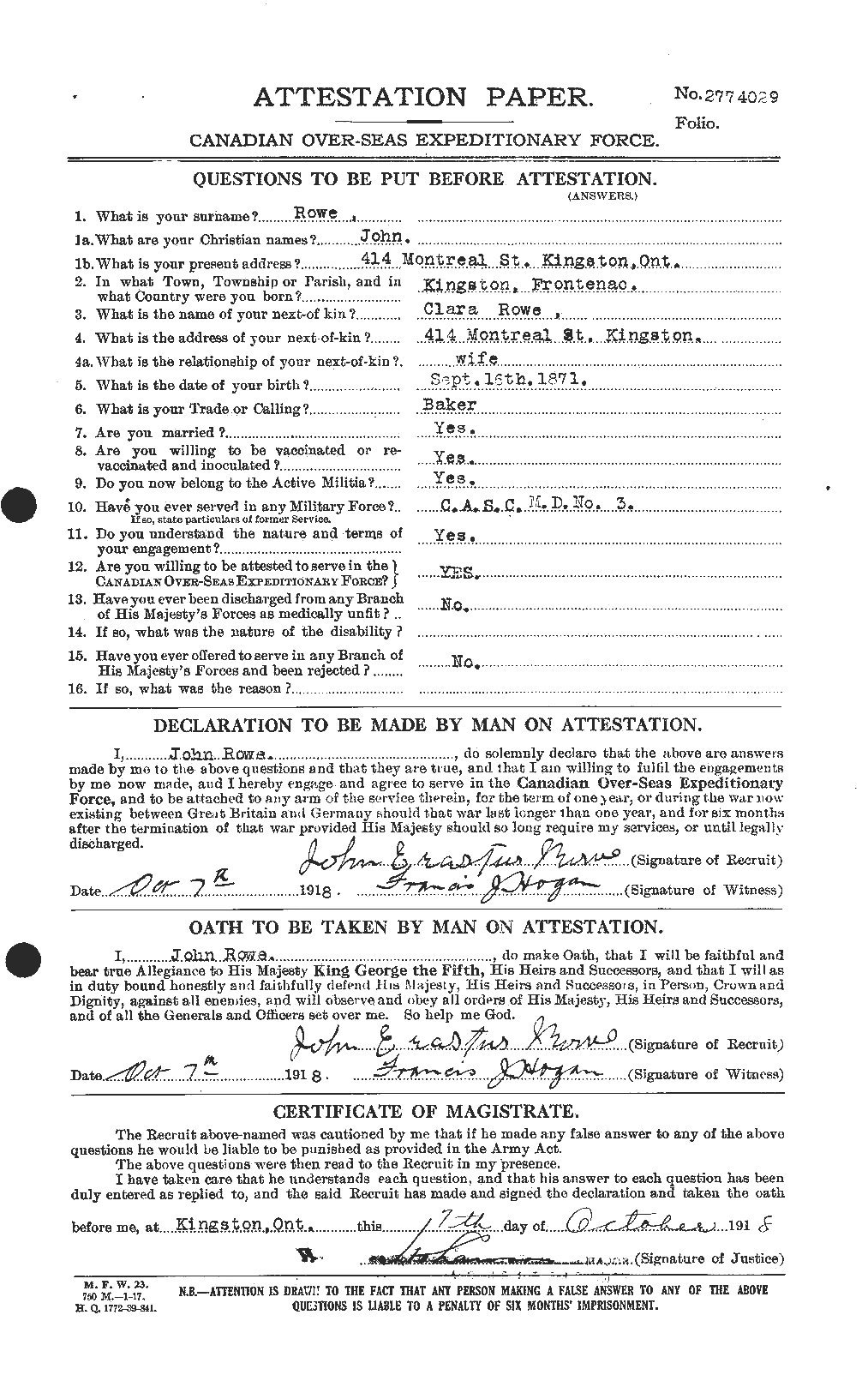 Personnel Records of the First World War - CEF 615924a