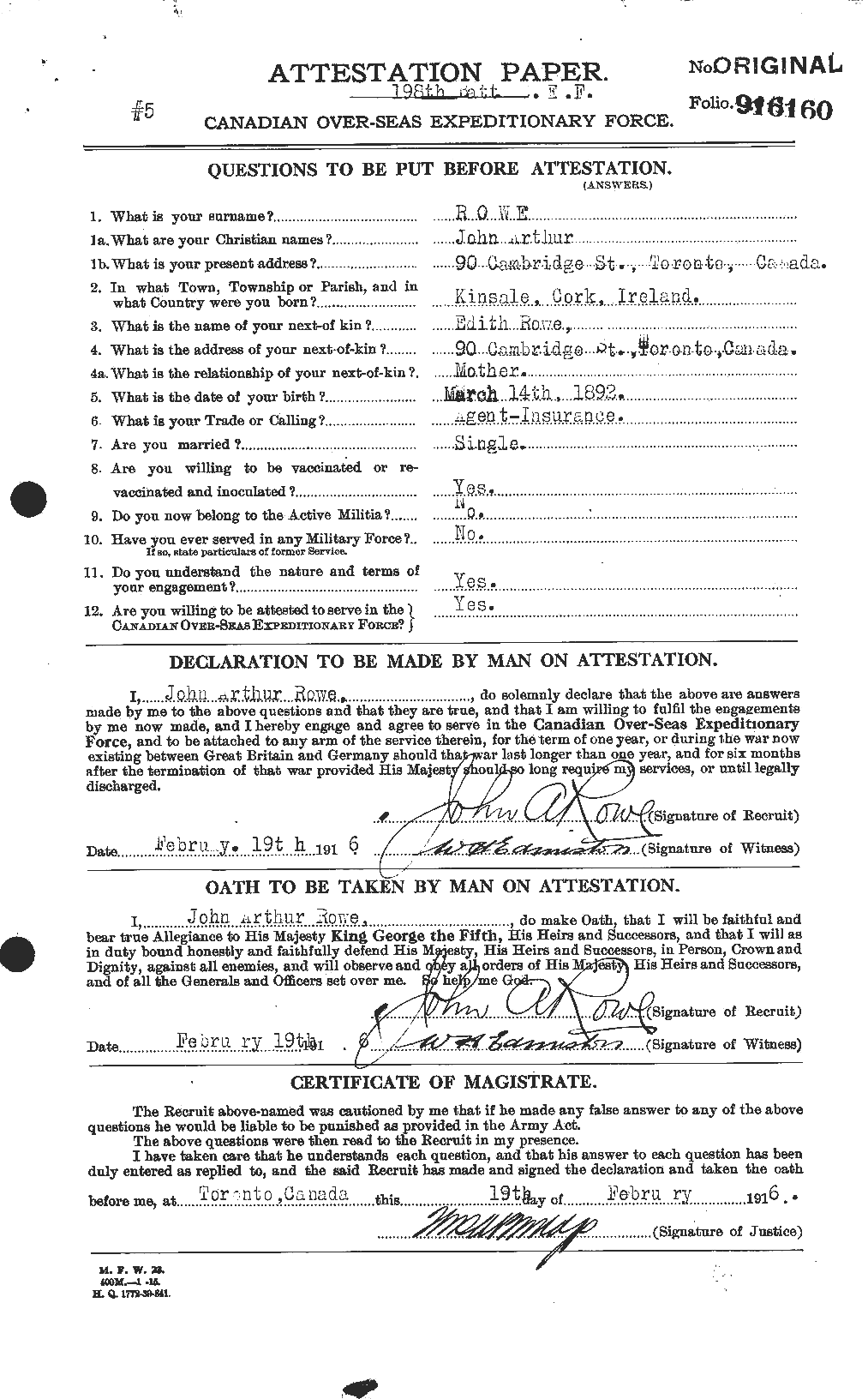 Personnel Records of the First World War - CEF 615927a