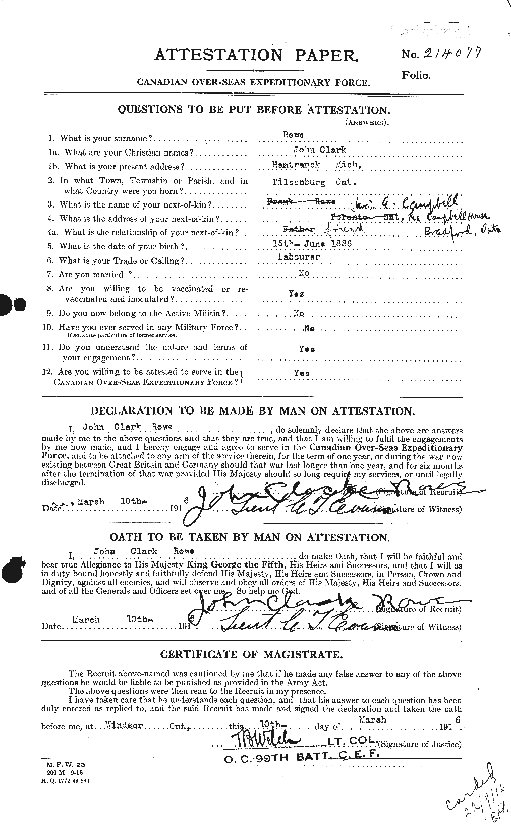 Personnel Records of the First World War - CEF 615930a