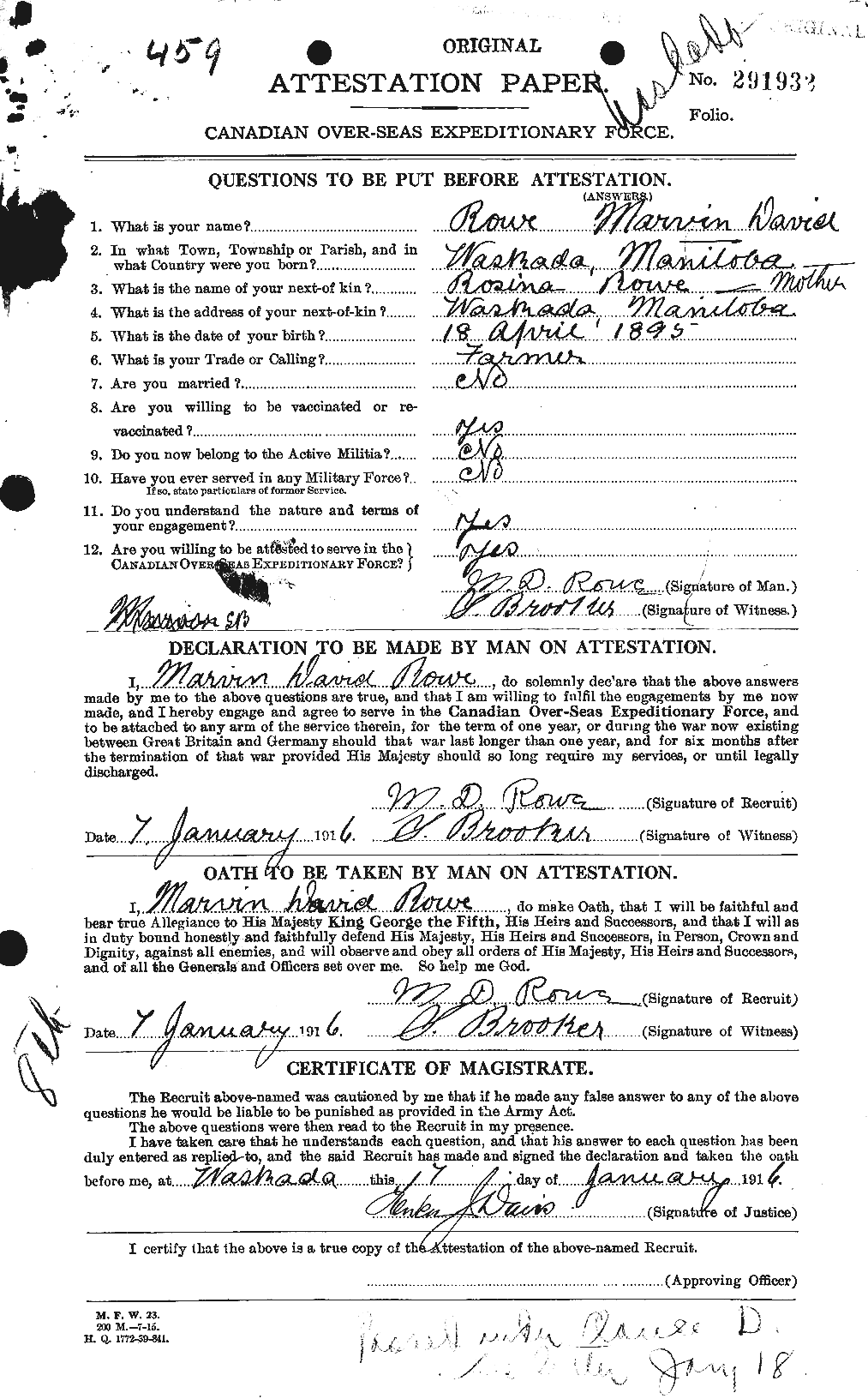 Personnel Records of the First World War - CEF 615952a