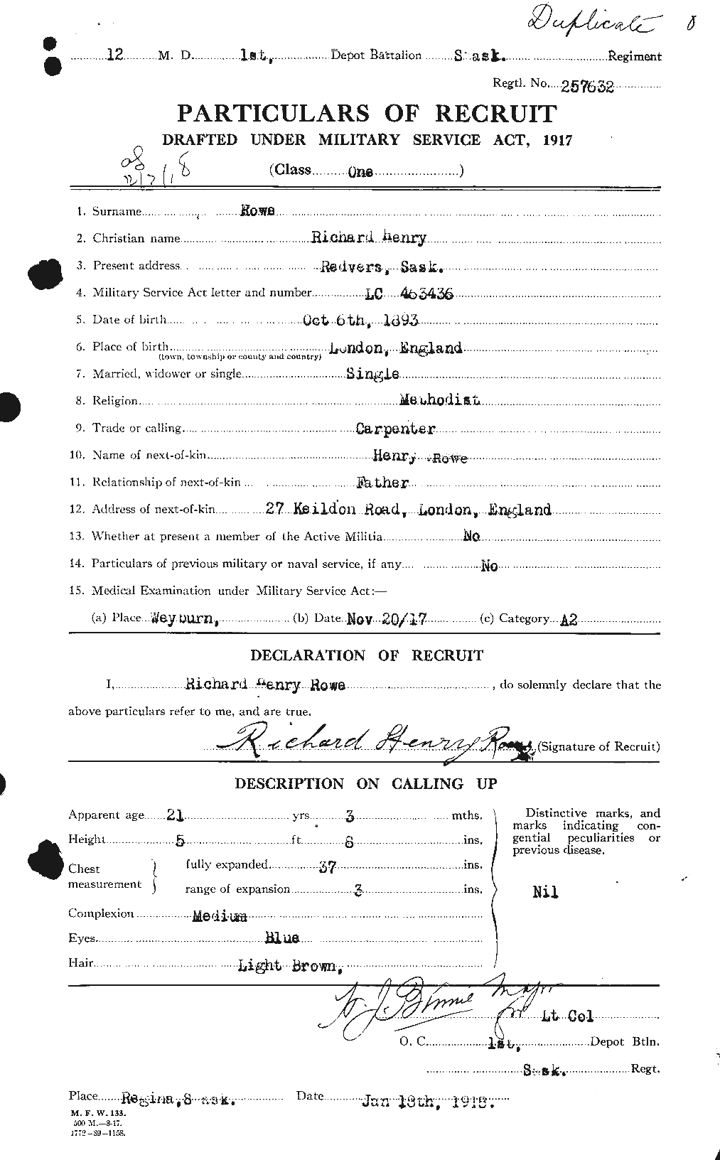 Personnel Records of the First World War - CEF 615969a