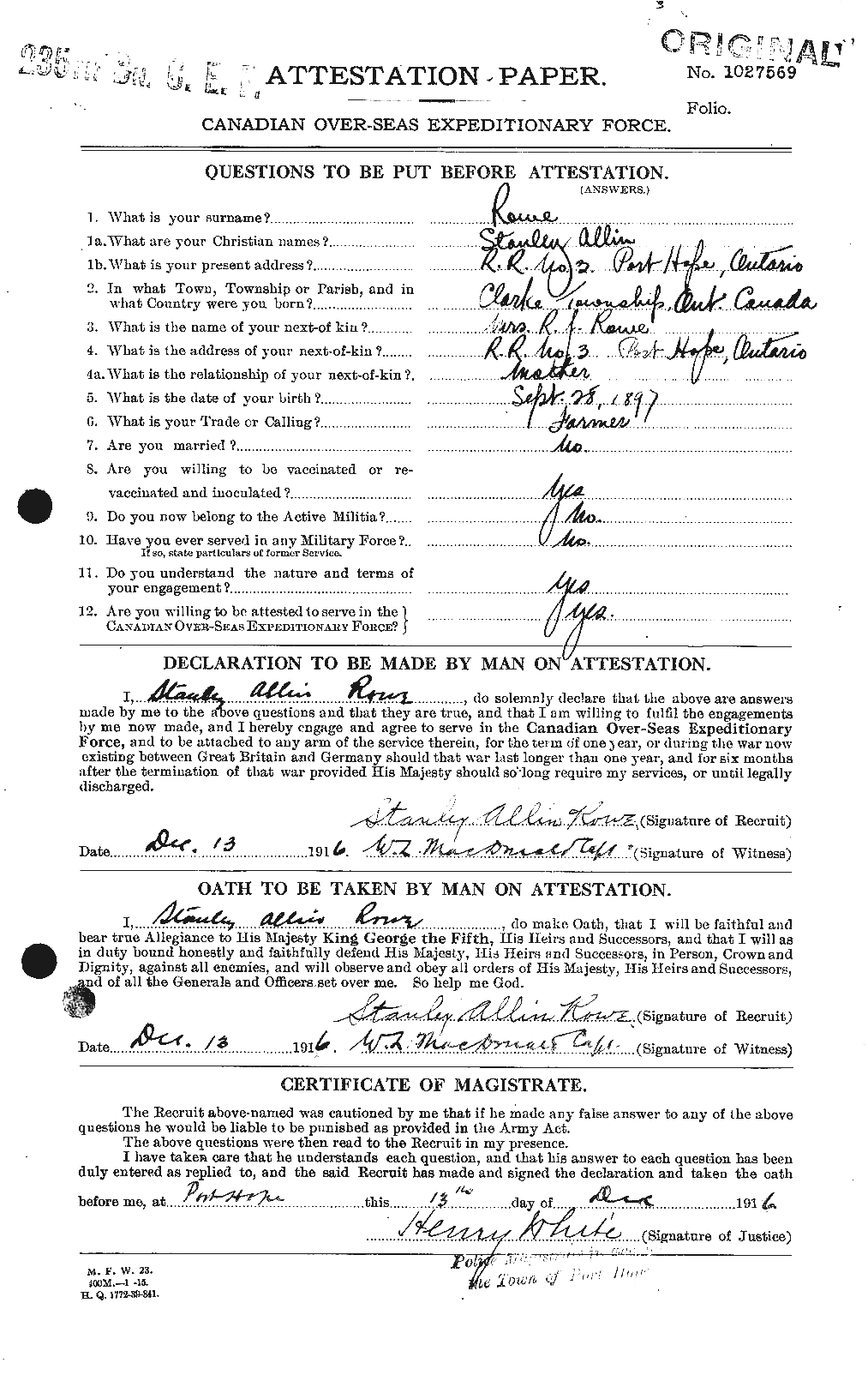 Personnel Records of the First World War - CEF 615990a