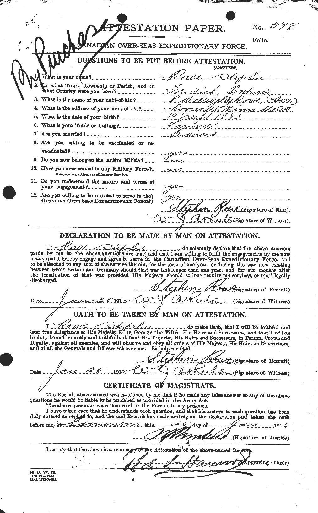 Personnel Records of the First World War - CEF 615993a