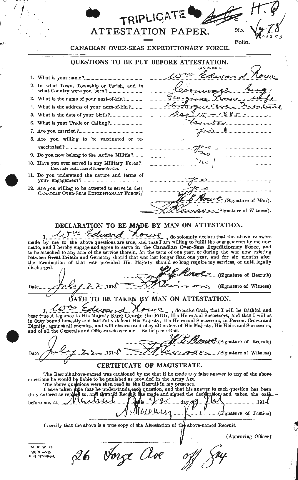 Personnel Records of the First World War - CEF 616025a