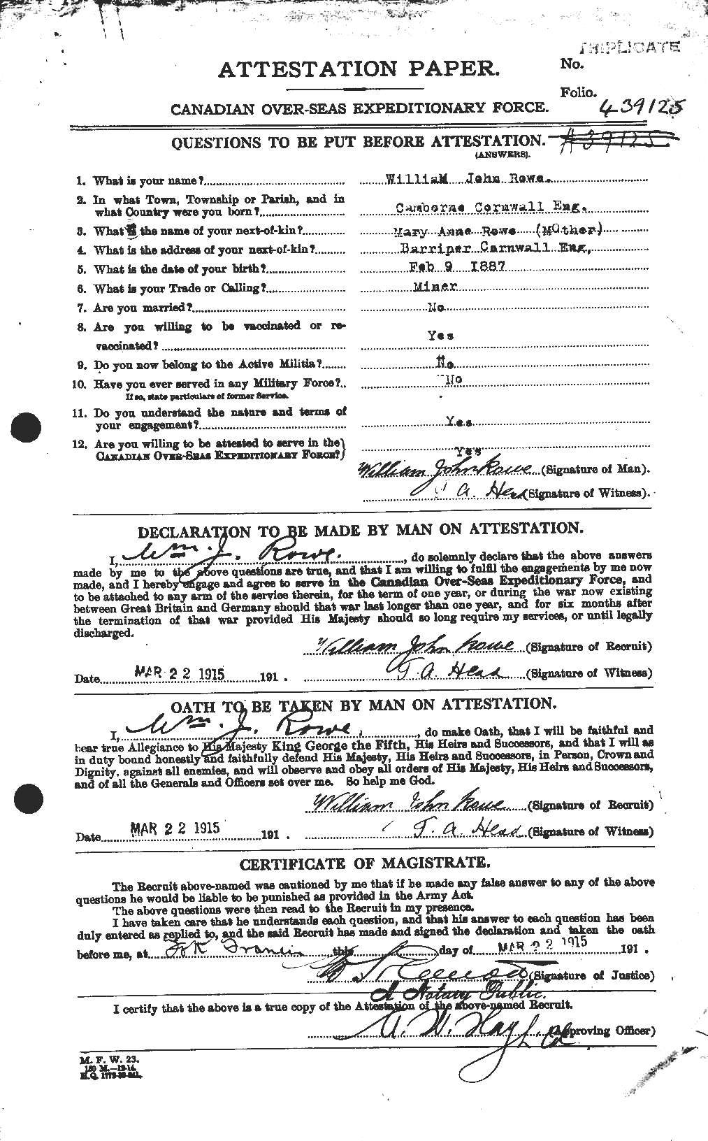 Personnel Records of the First World War - CEF 616035a
