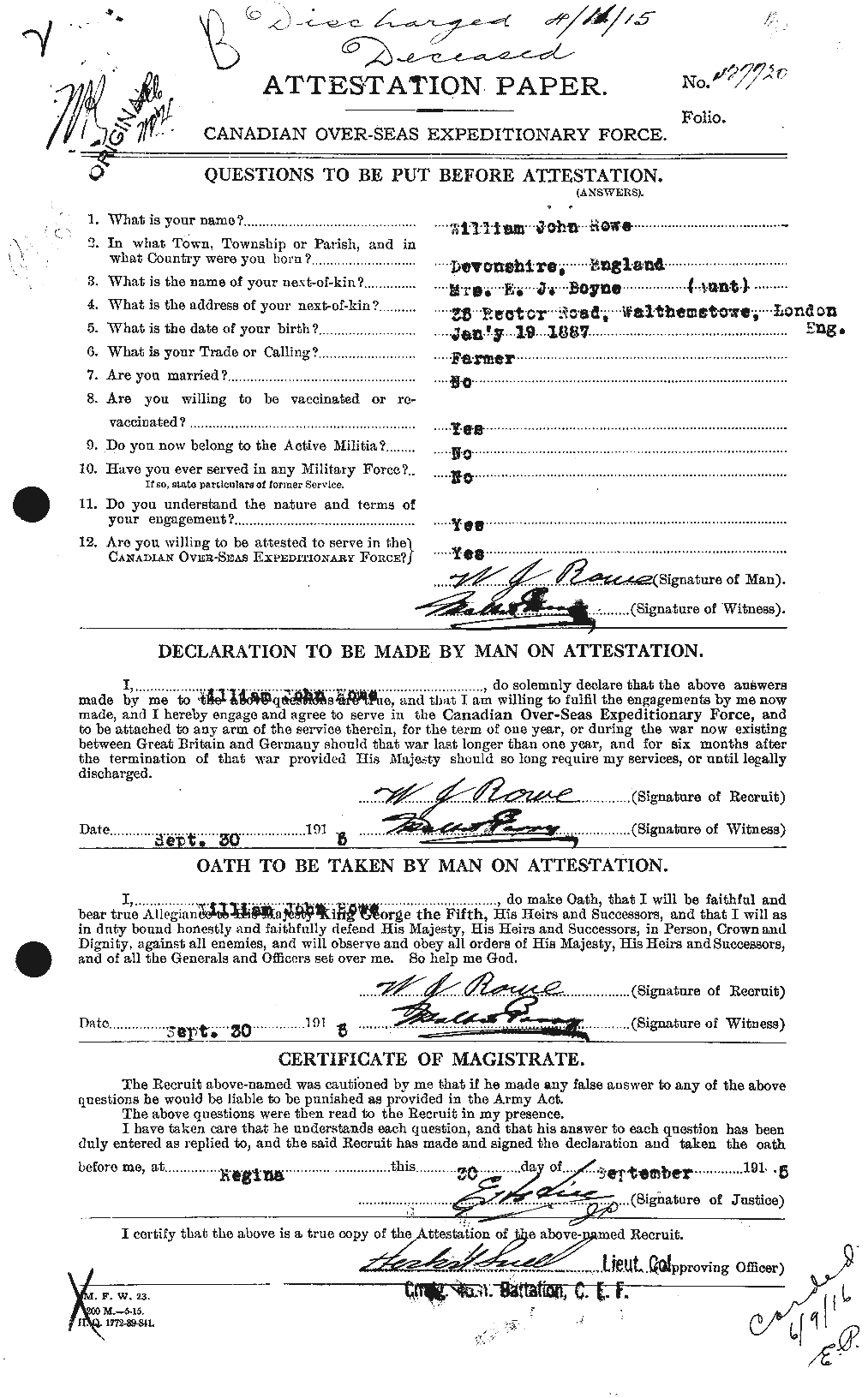 Personnel Records of the First World War - CEF 616036a