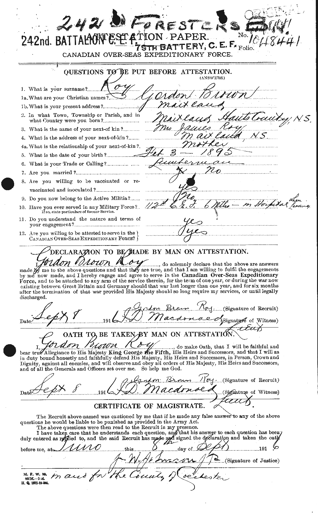 Personnel Records of the First World War - CEF 616670a