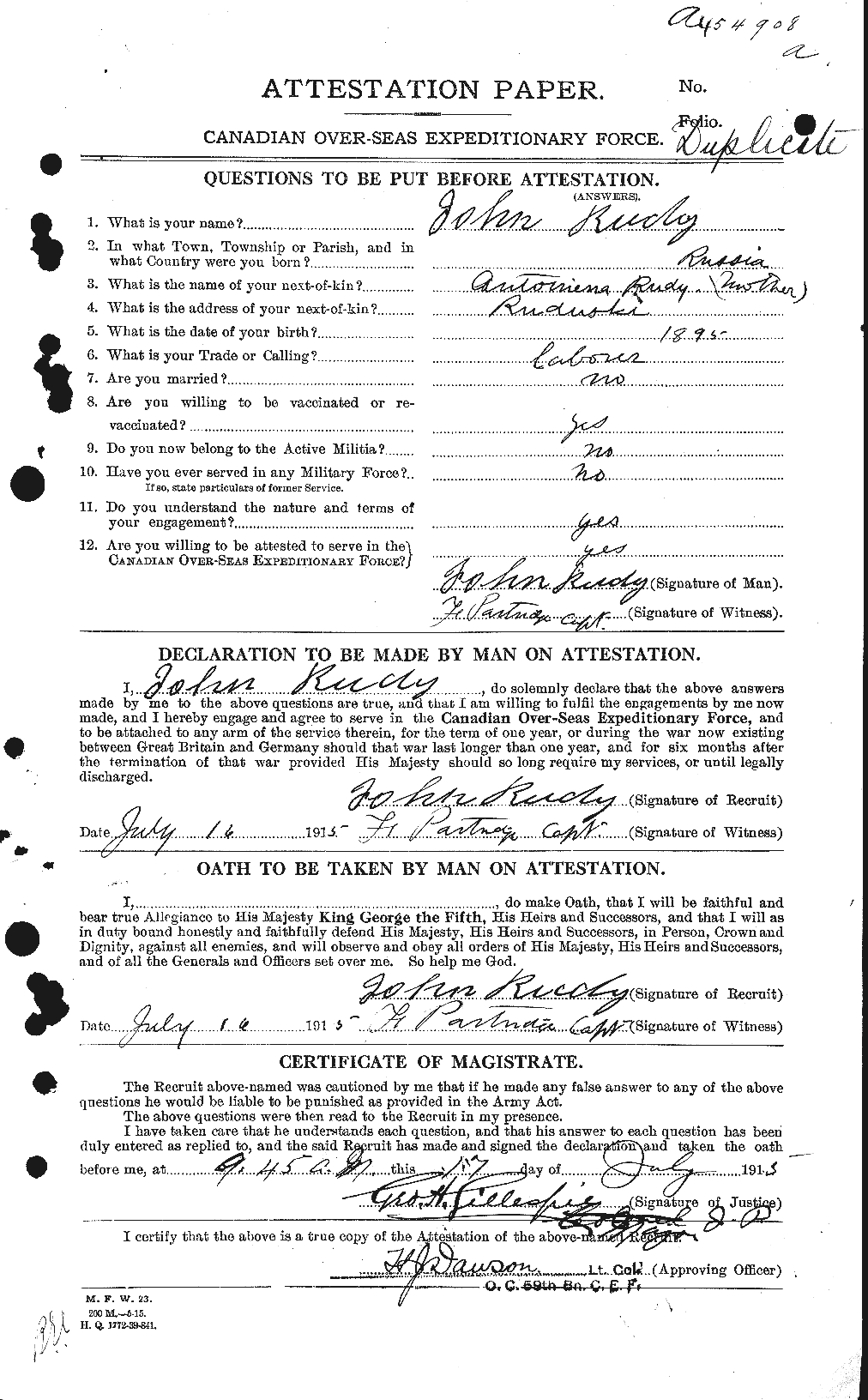 Personnel Records of the First World War - CEF 617159a