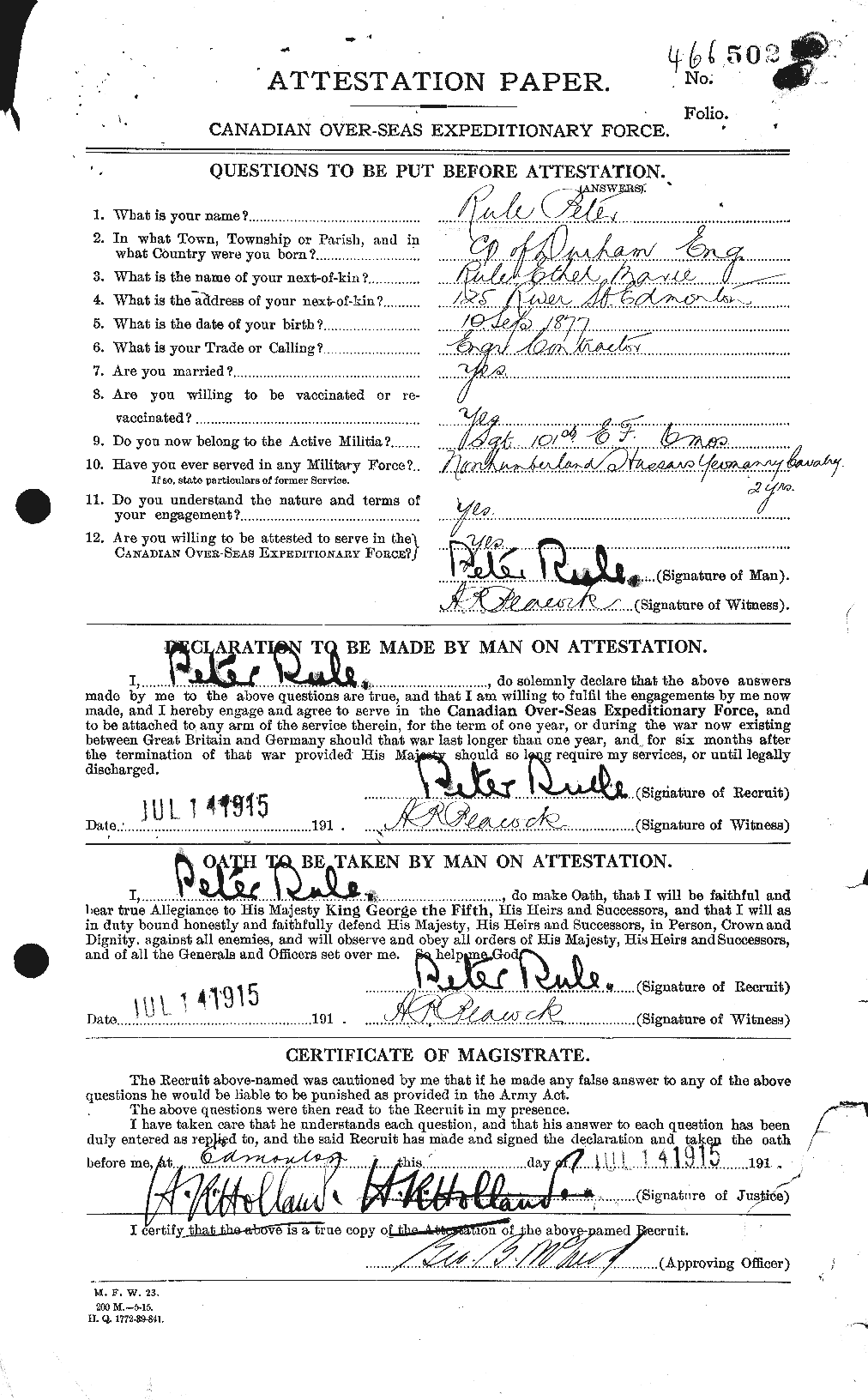 Personnel Records of the First World War - CEF 617336a