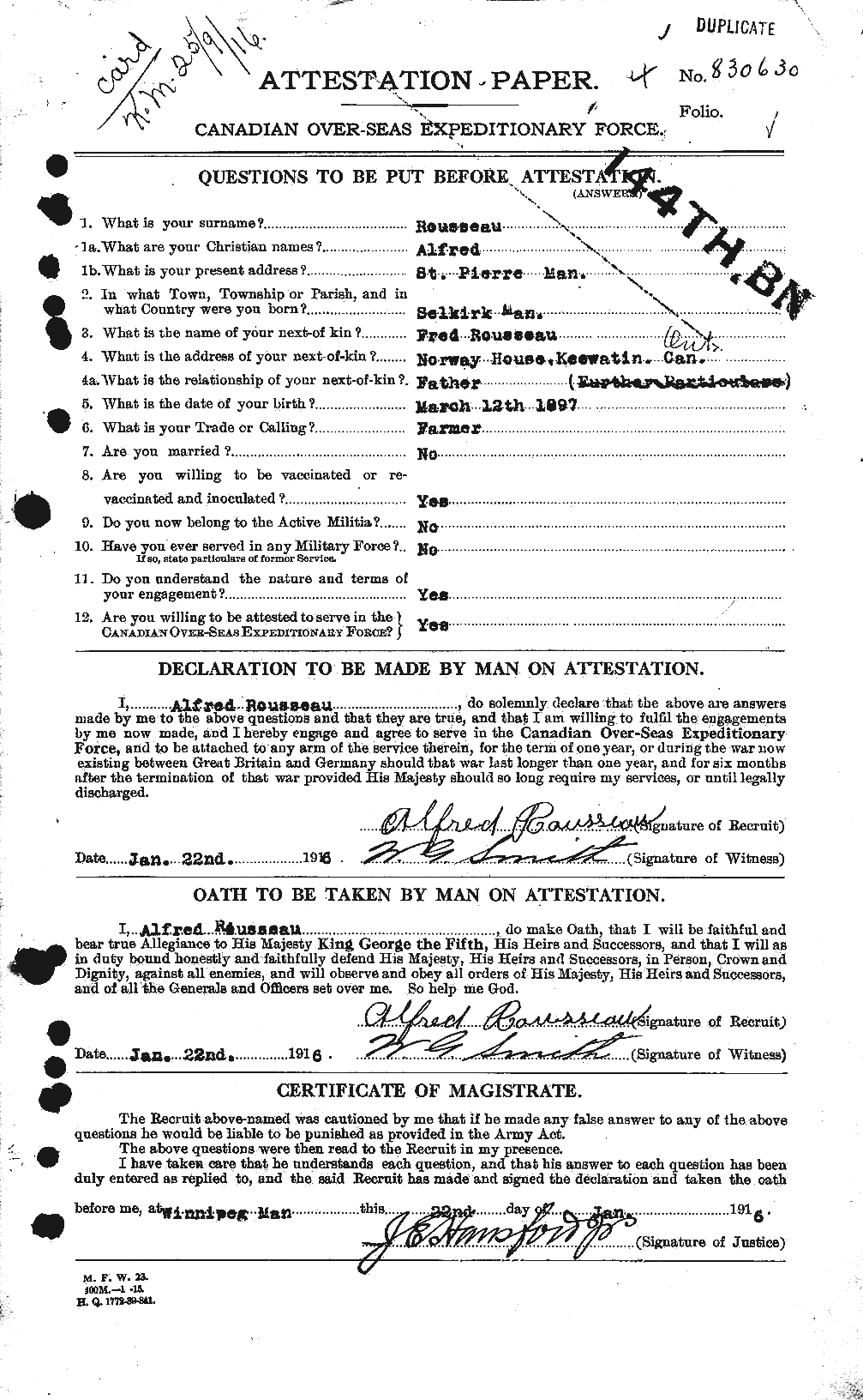 Personnel Records of the First World War - CEF 617633a