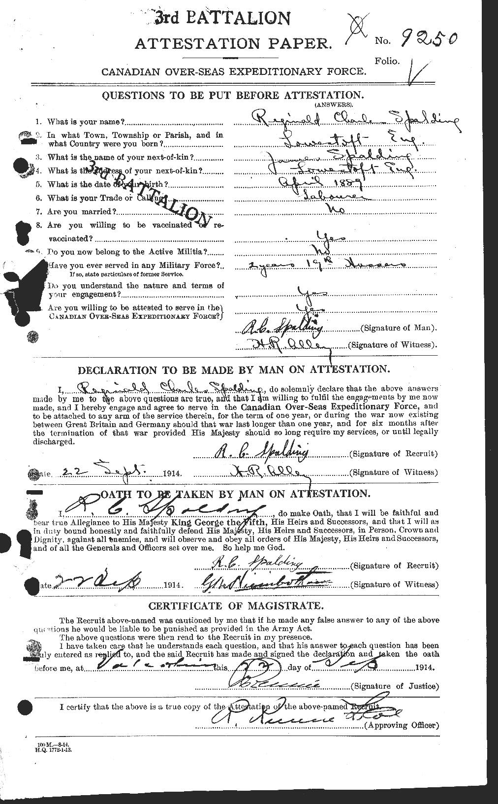 Personnel Records of the First World War - CEF 618355a