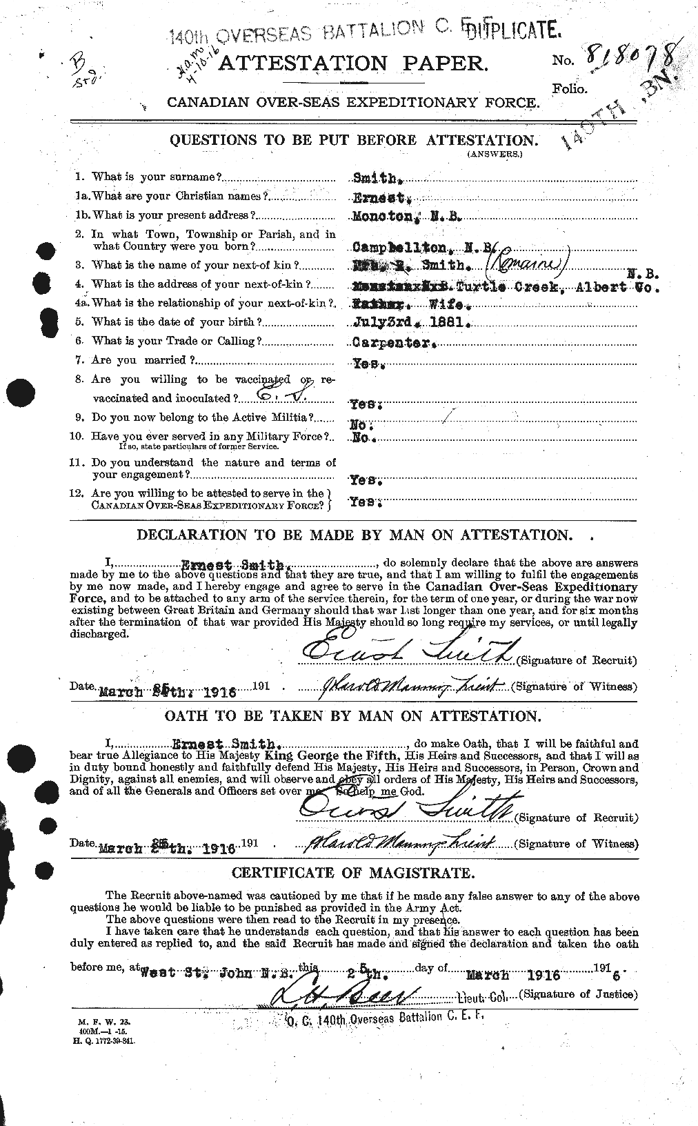 Personnel Records of the First World War - CEF 621172a