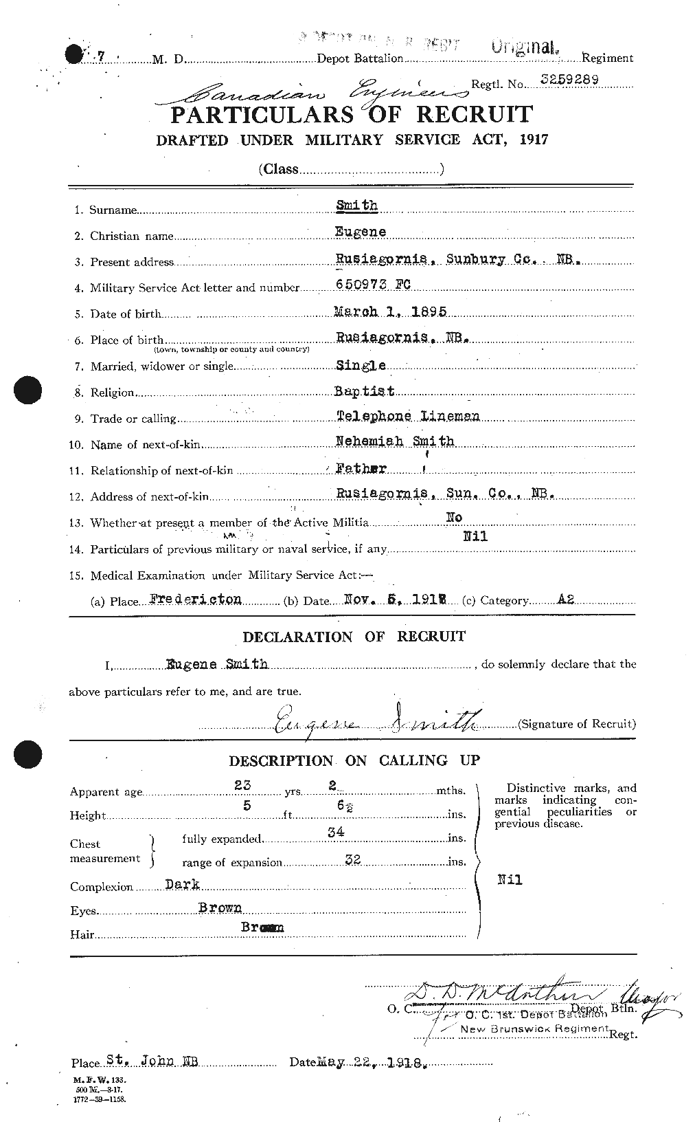 Personnel Records of the First World War - CEF 621233a