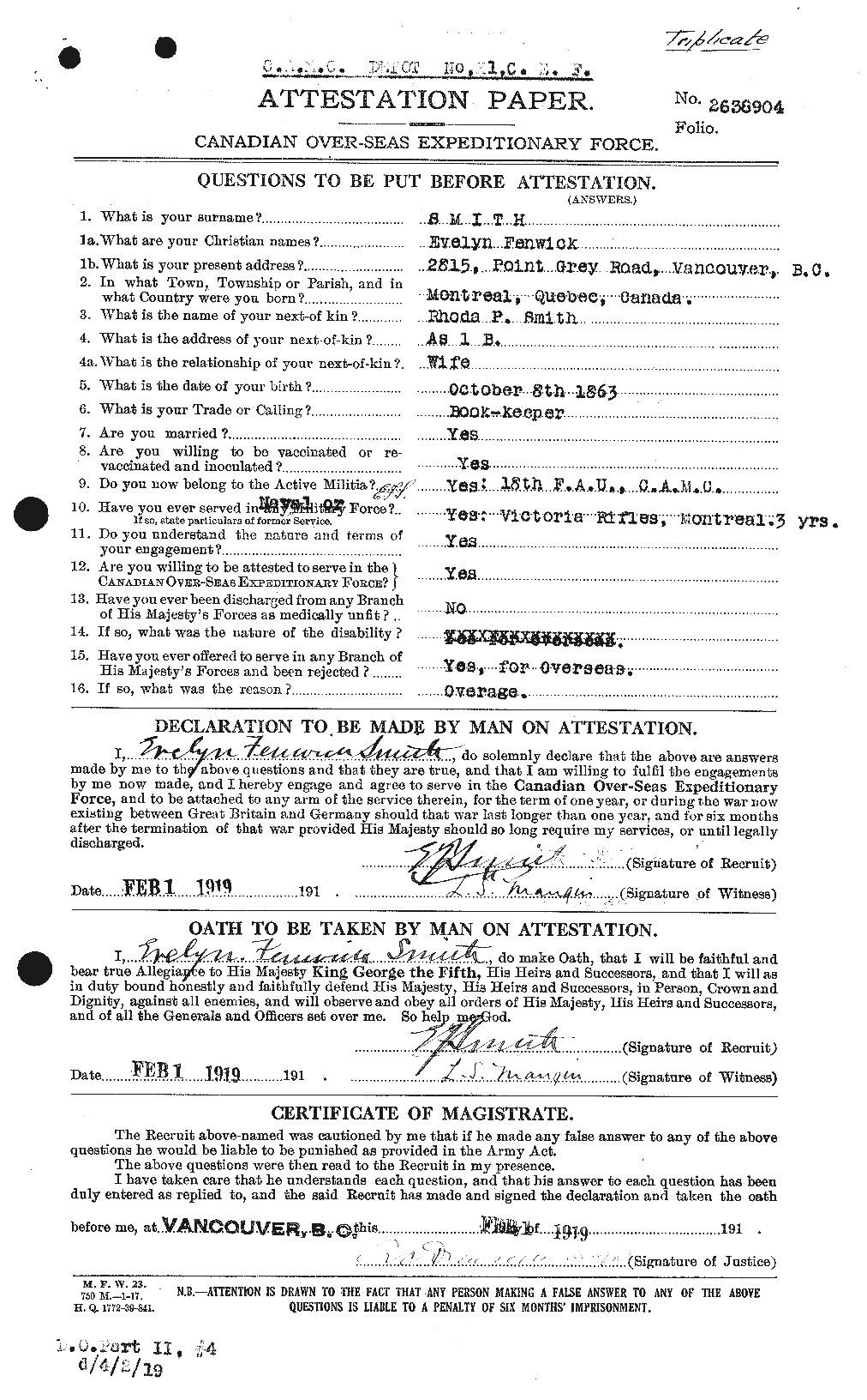 Personnel Records of the First World War - CEF 621240a