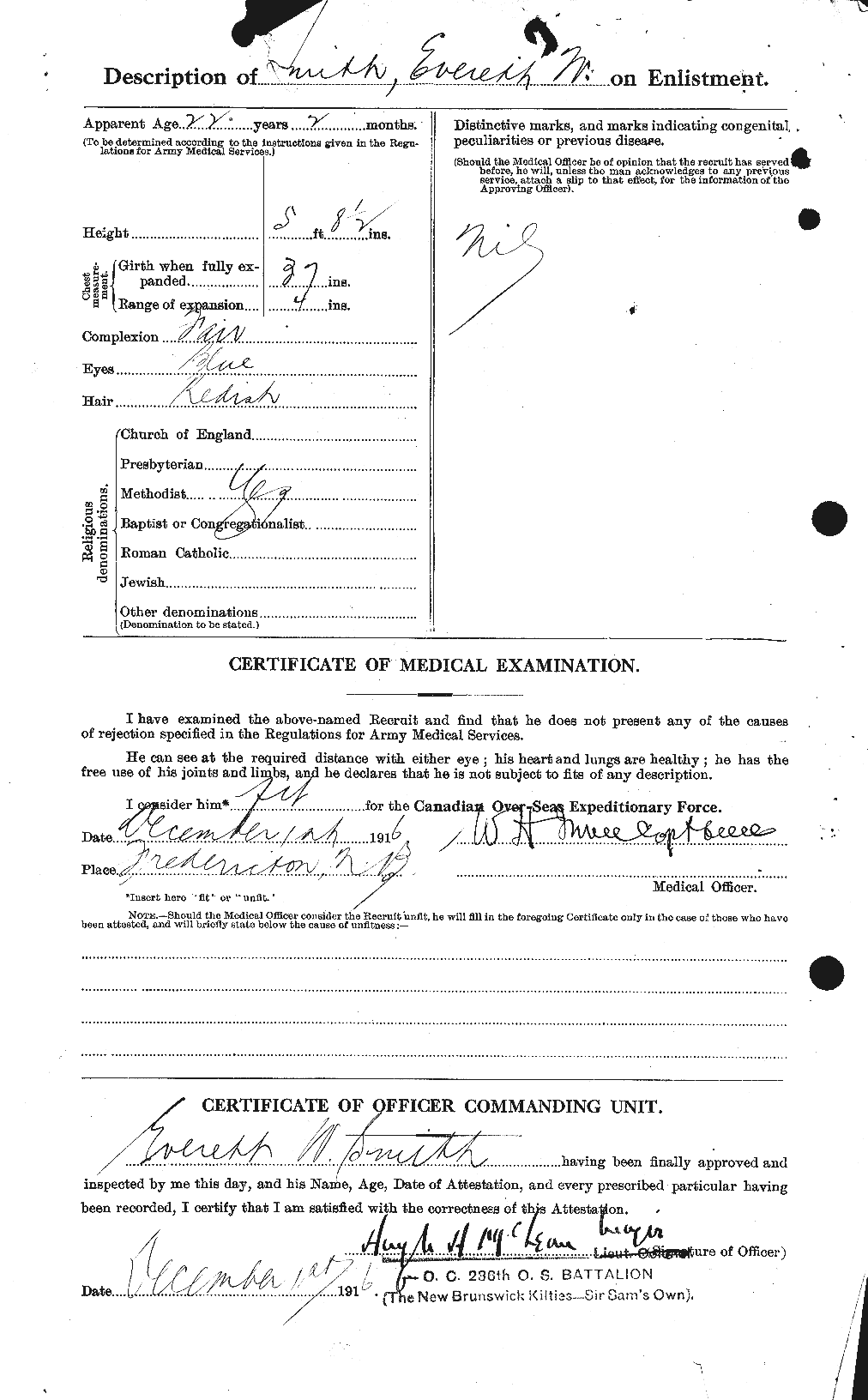 Dossiers du Personnel de la Première Guerre mondiale - CEC 621248b