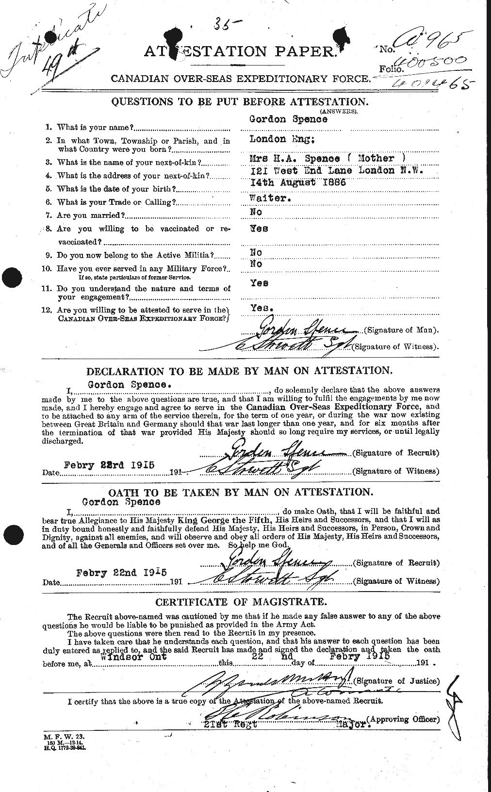 Personnel Records of the First World War - CEF 621318a