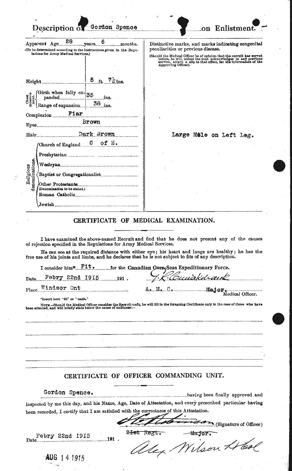 Personnel Records of the First World War - CEF 621318b