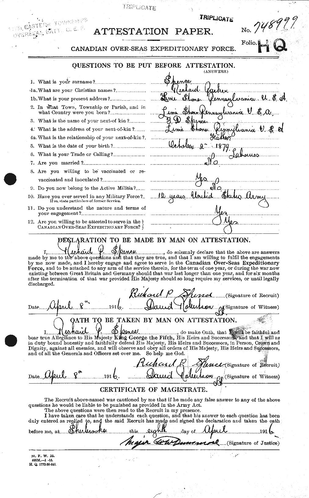 Personnel Records of the First World War - CEF 621410a