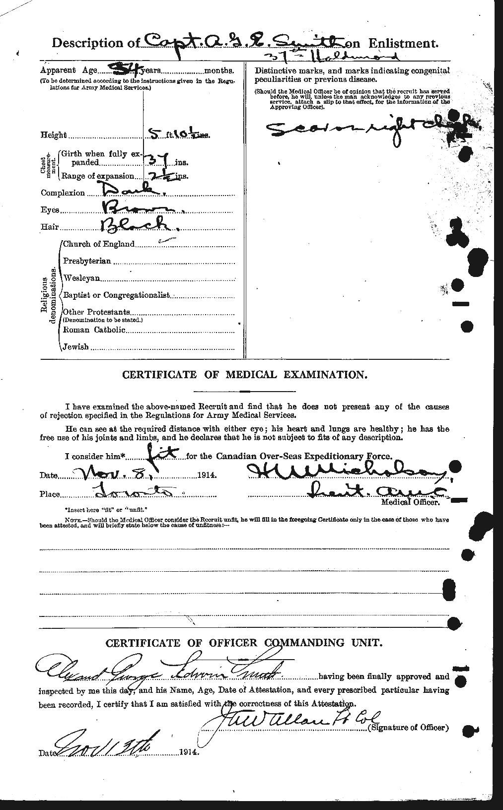 Dossiers du Personnel de la Première Guerre mondiale - CEC 622015b