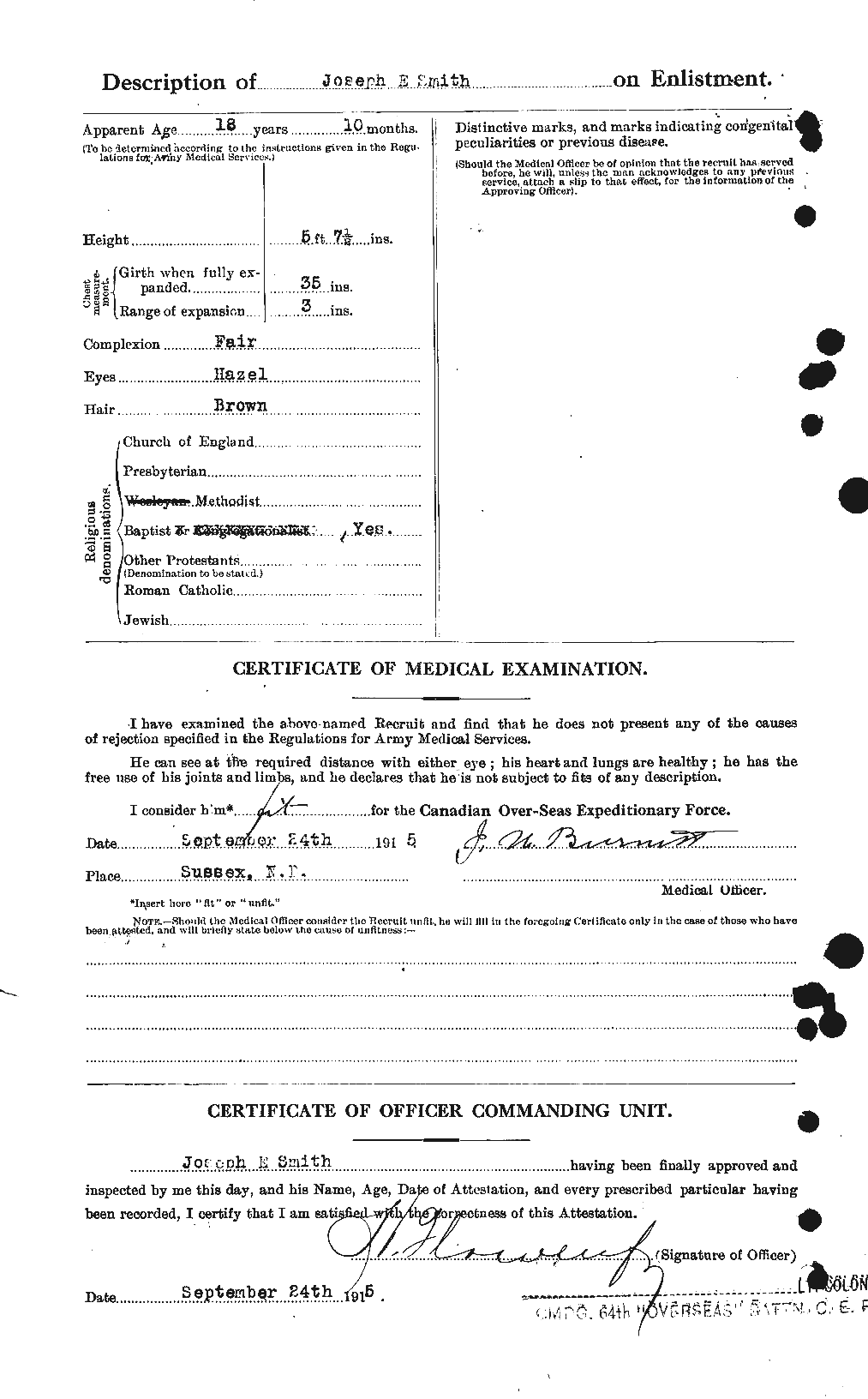 Dossiers du Personnel de la Première Guerre mondiale - CEC 622081b