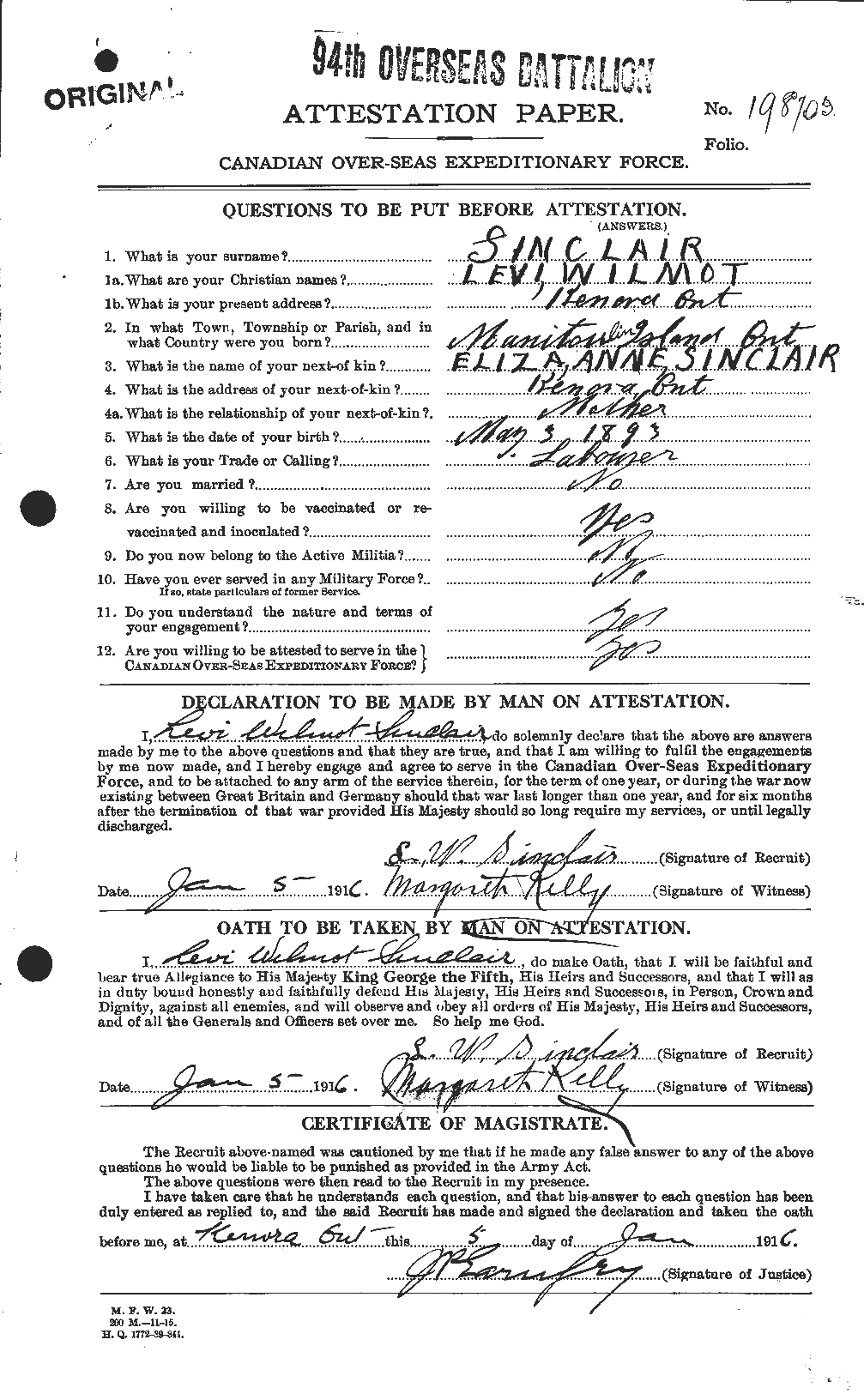 Personnel Records of the First World War - CEF 622485a