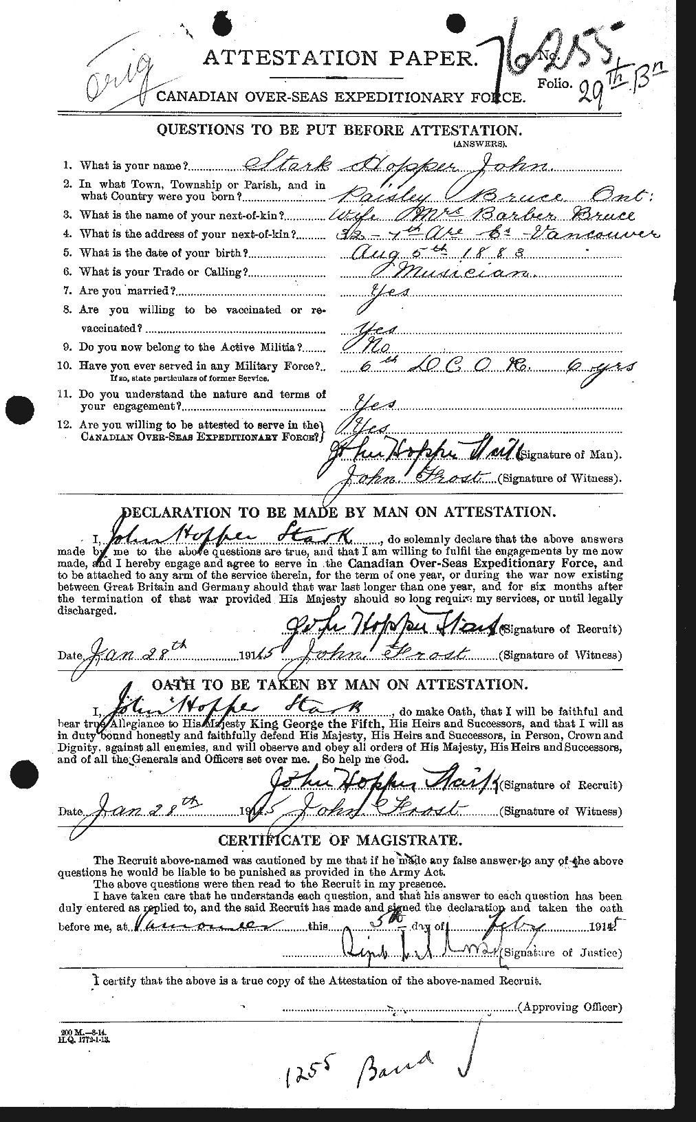 Personnel Records of the First World War - CEF 622746a