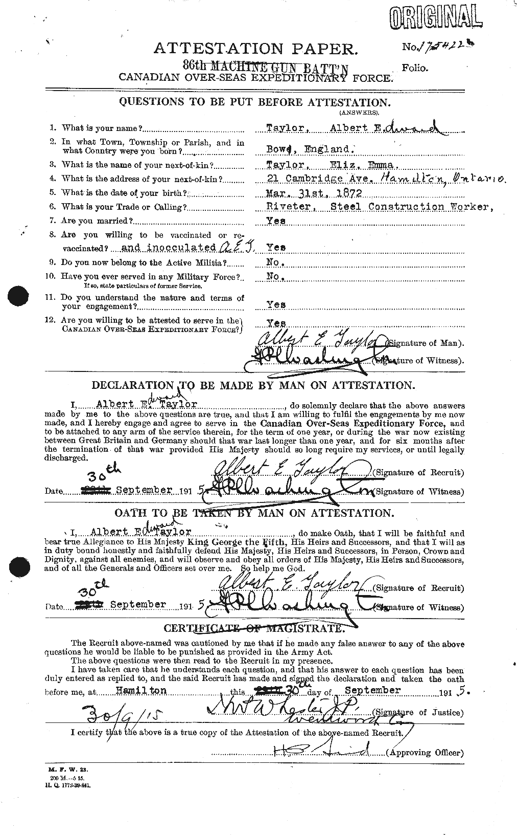 Personnel Records of the First World War - CEF 623191a