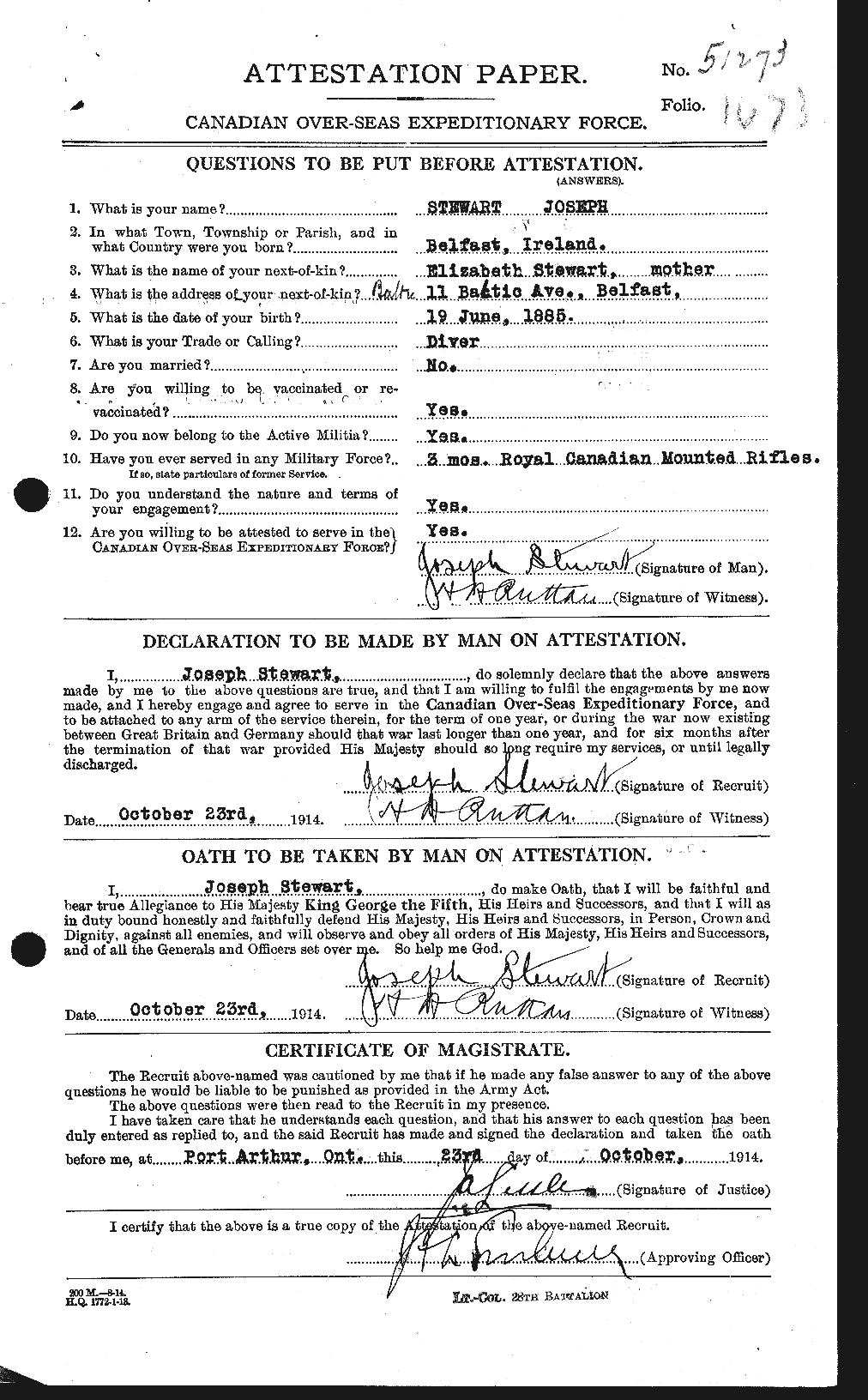 Personnel Records of the First World War - CEF 623714a