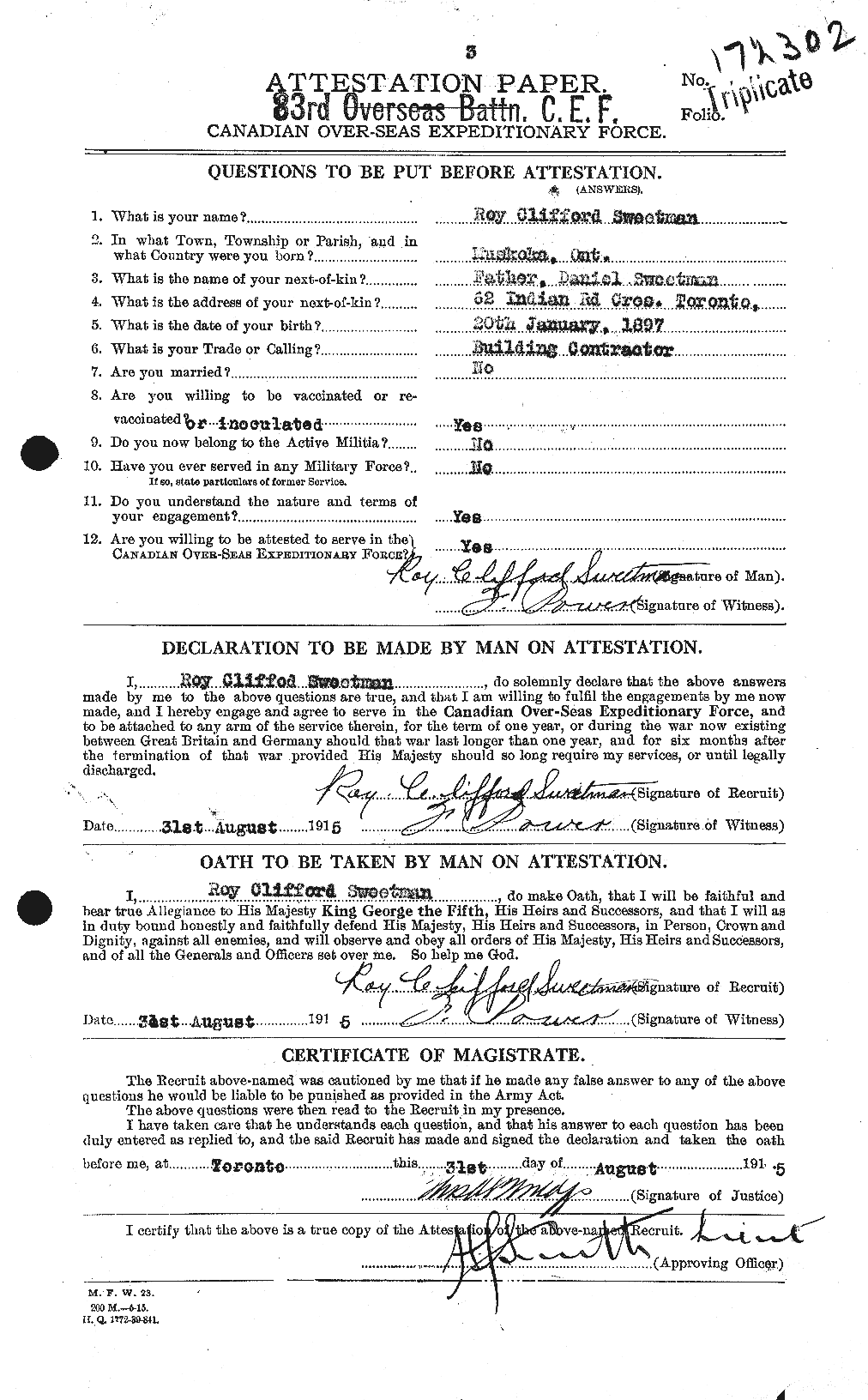Personnel Records of the First World War - CEF 624729a