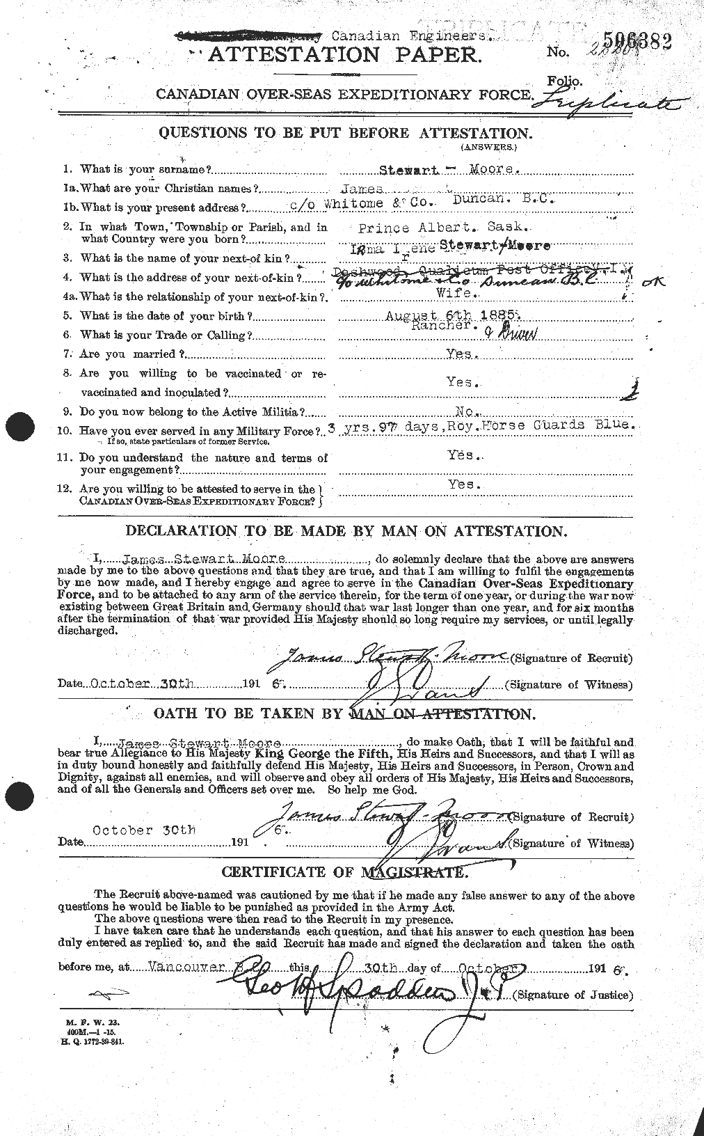 Personnel Records of the First World War - CEF 624973a