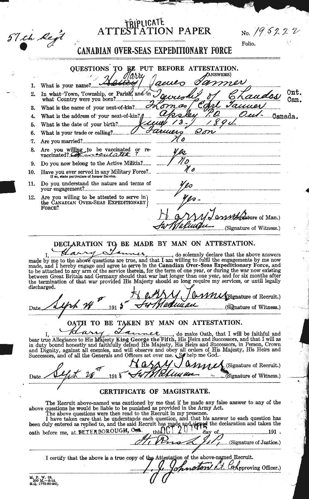 Personnel Records of the First World War - CEF 625606a