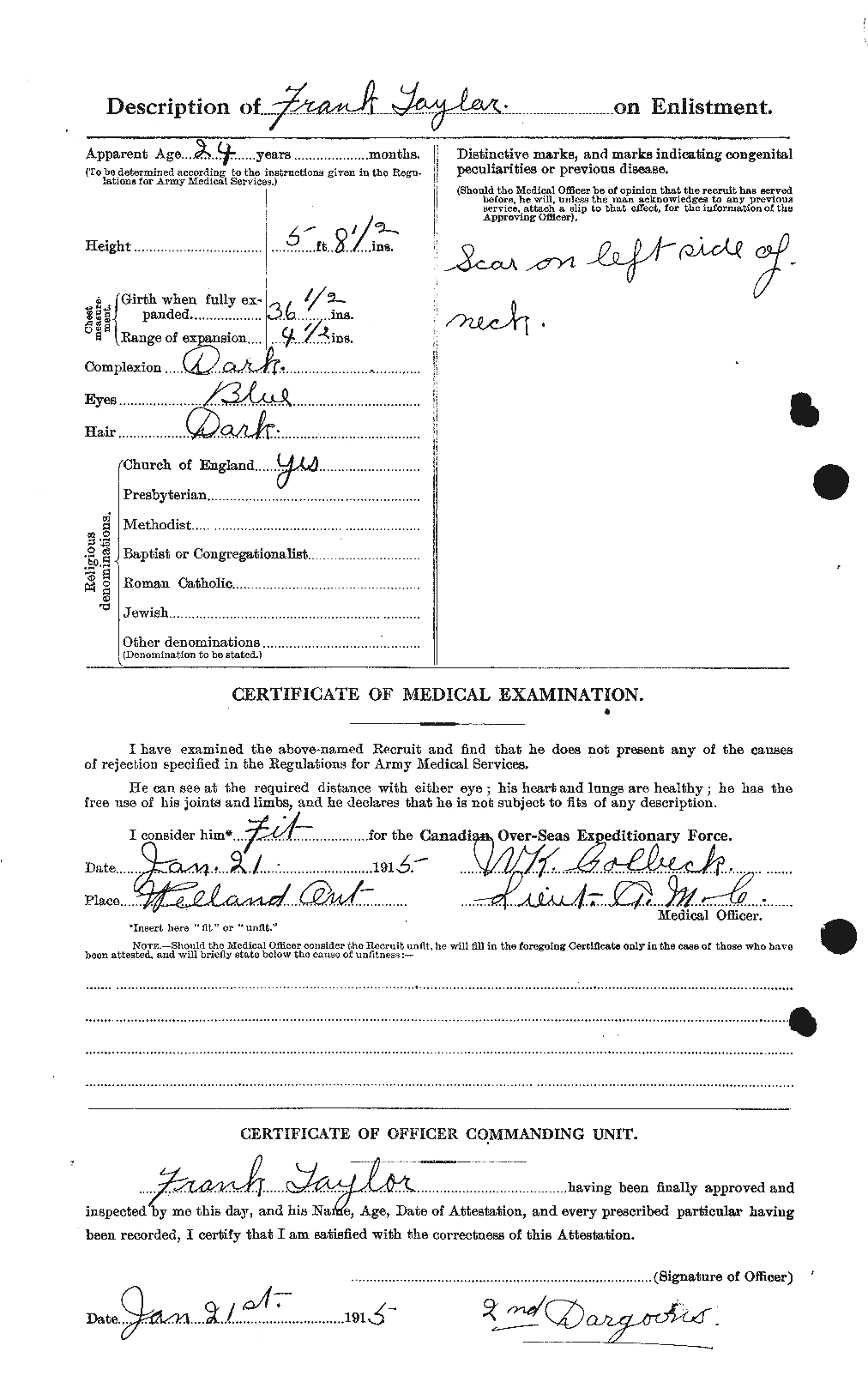 Dossiers du Personnel de la Première Guerre mondiale - CEC 625692b