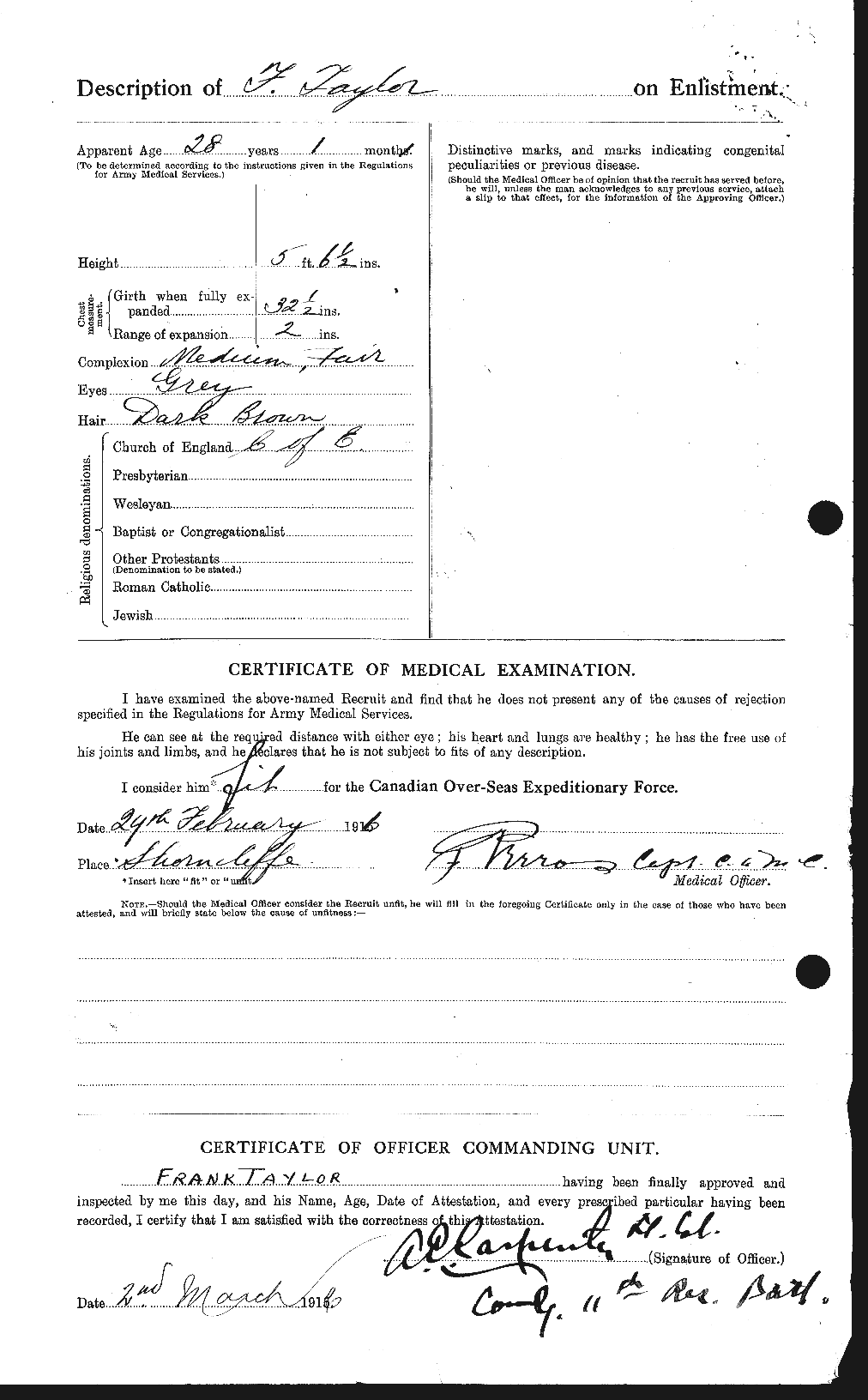 Dossiers du Personnel de la Première Guerre mondiale - CEC 625706b