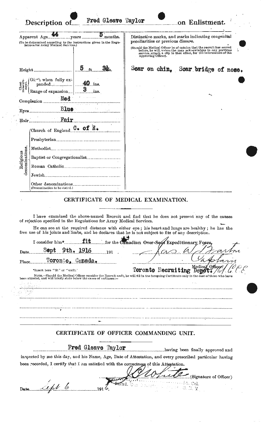 Dossiers du Personnel de la Première Guerre mondiale - CEC 625752b