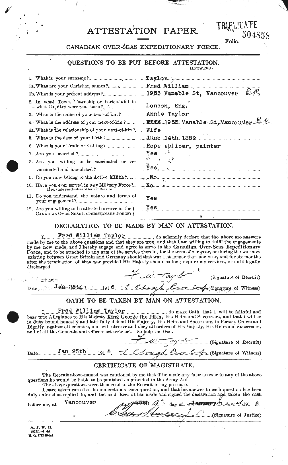 Personnel Records of the First World War - CEF 625759a