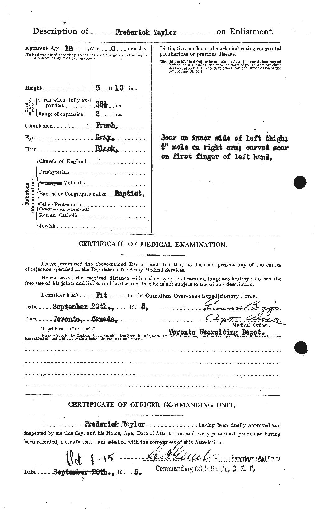 Dossiers du Personnel de la Première Guerre mondiale - CEC 625776b