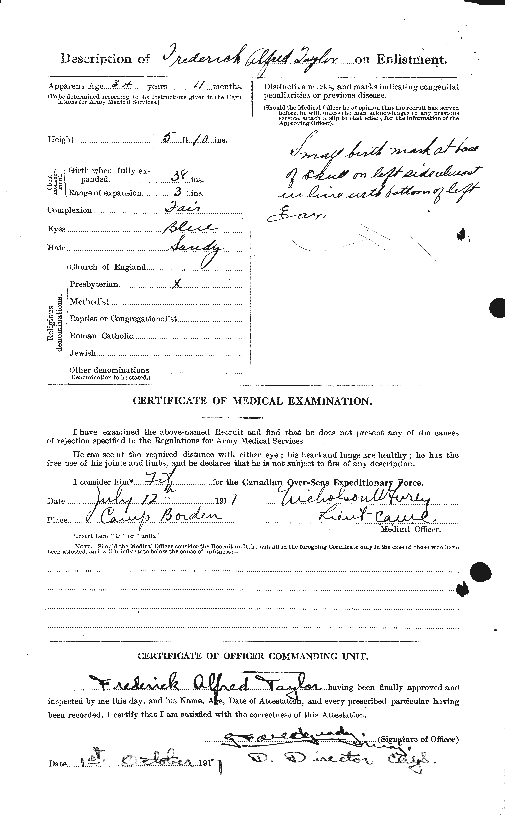 Personnel Records of the First World War - CEF 625786b