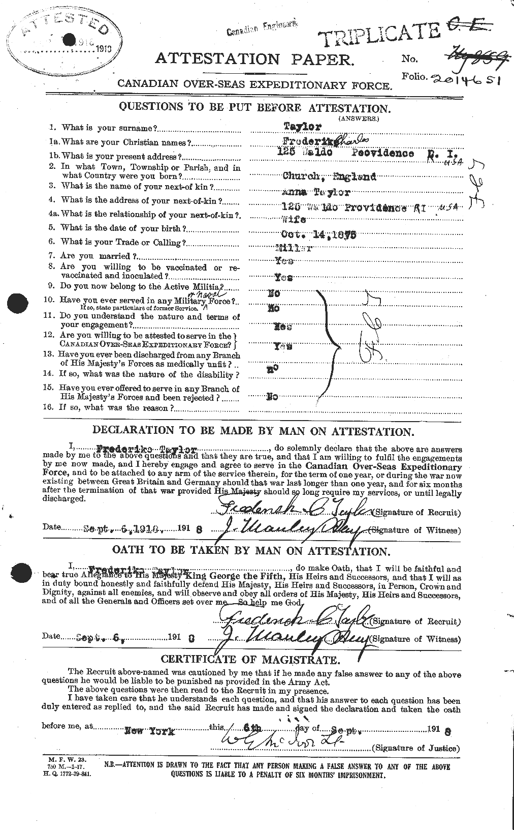 Personnel Records of the First World War - CEF 625794a