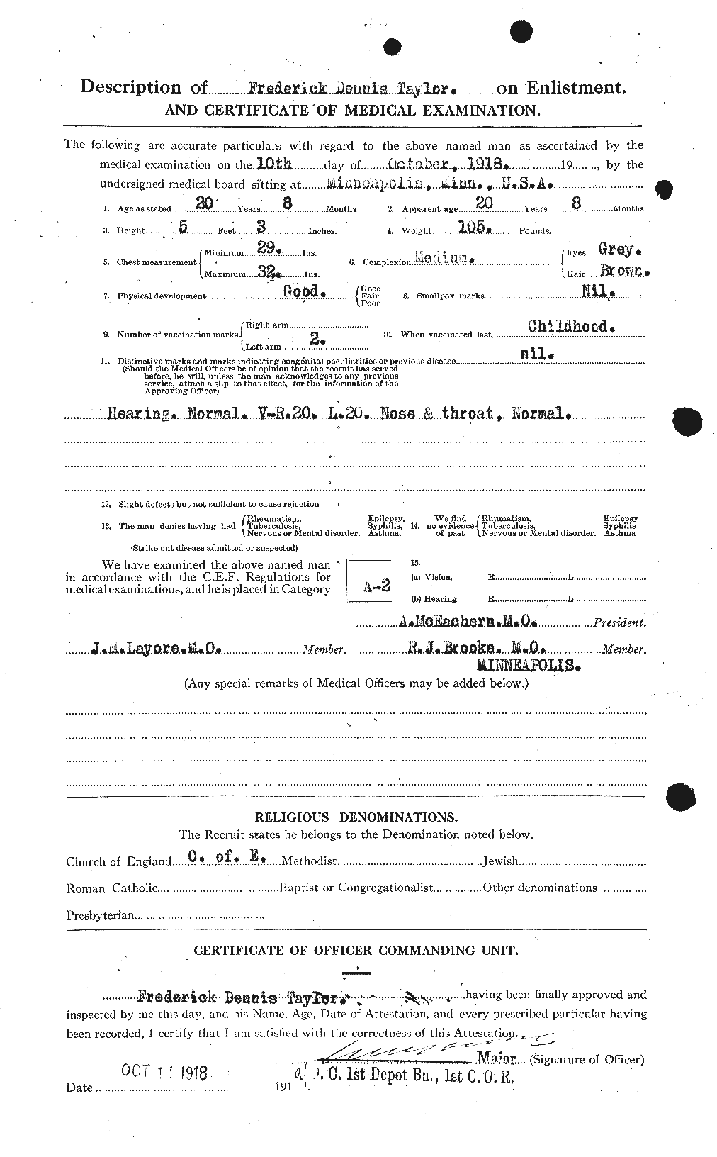 Dossiers du Personnel de la Première Guerre mondiale - CEC 625795b