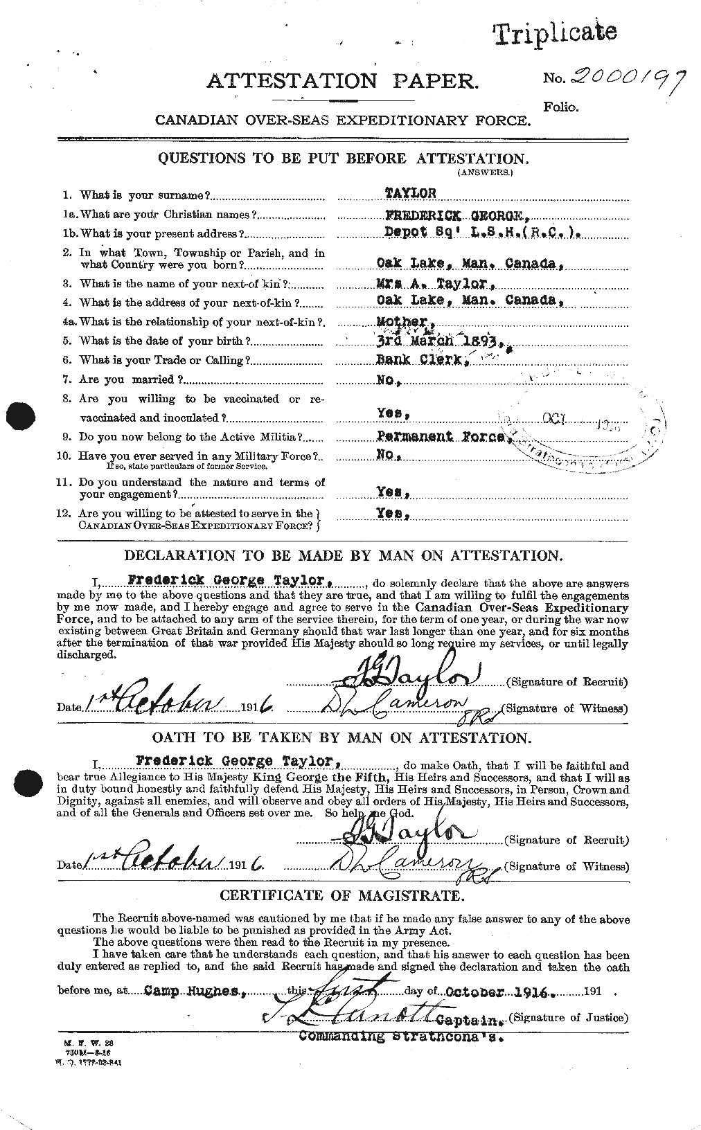 Personnel Records of the First World War - CEF 625800a