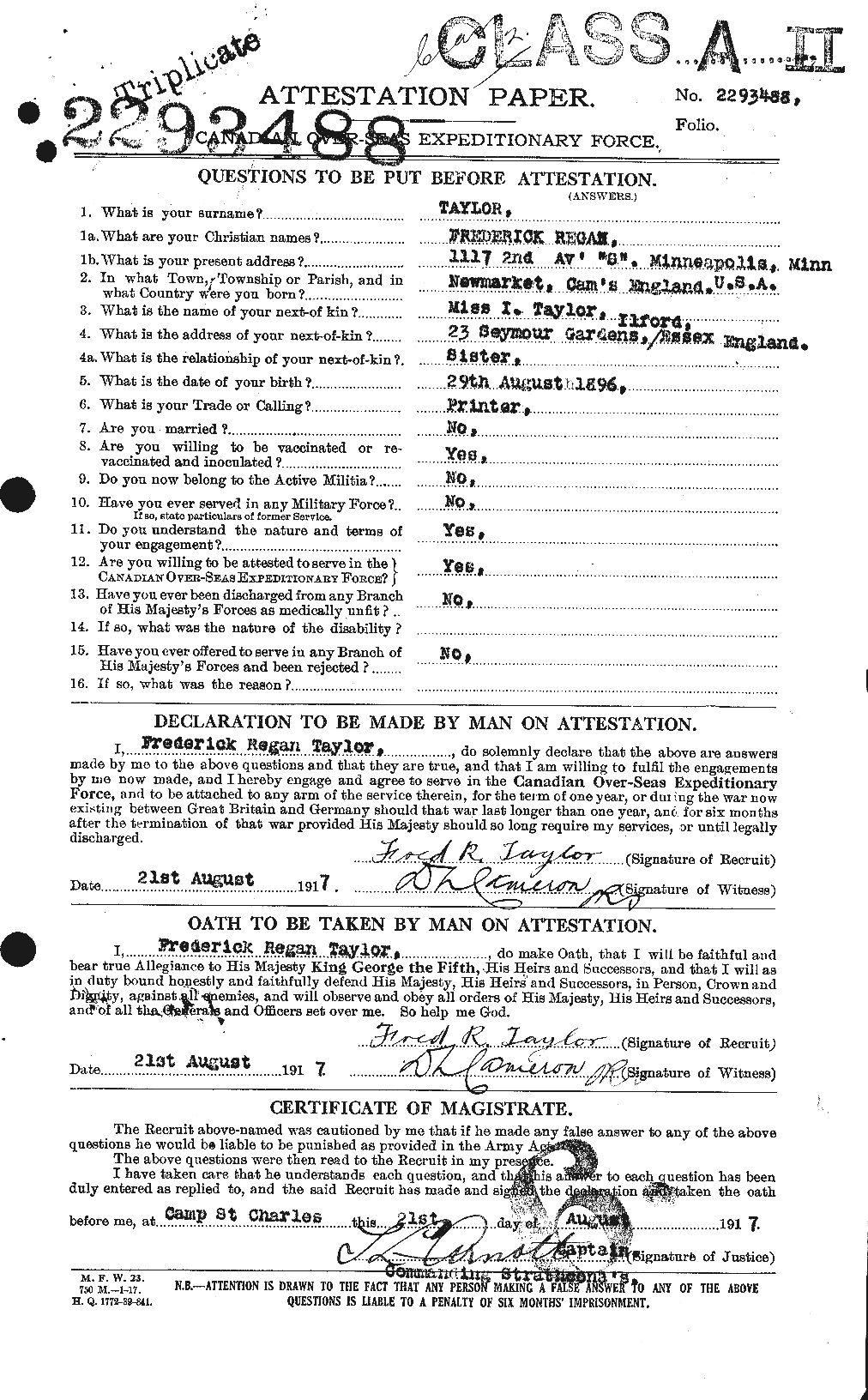 Personnel Records of the First World War - CEF 625816a