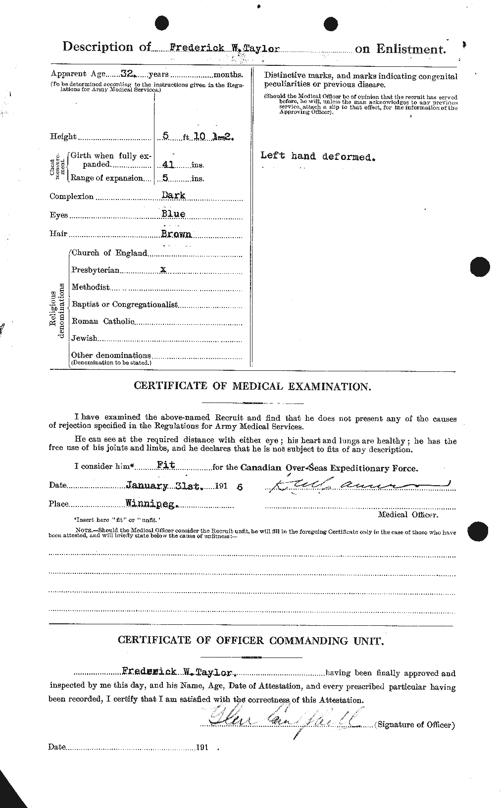 Dossiers du Personnel de la Première Guerre mondiale - CEC 625828b