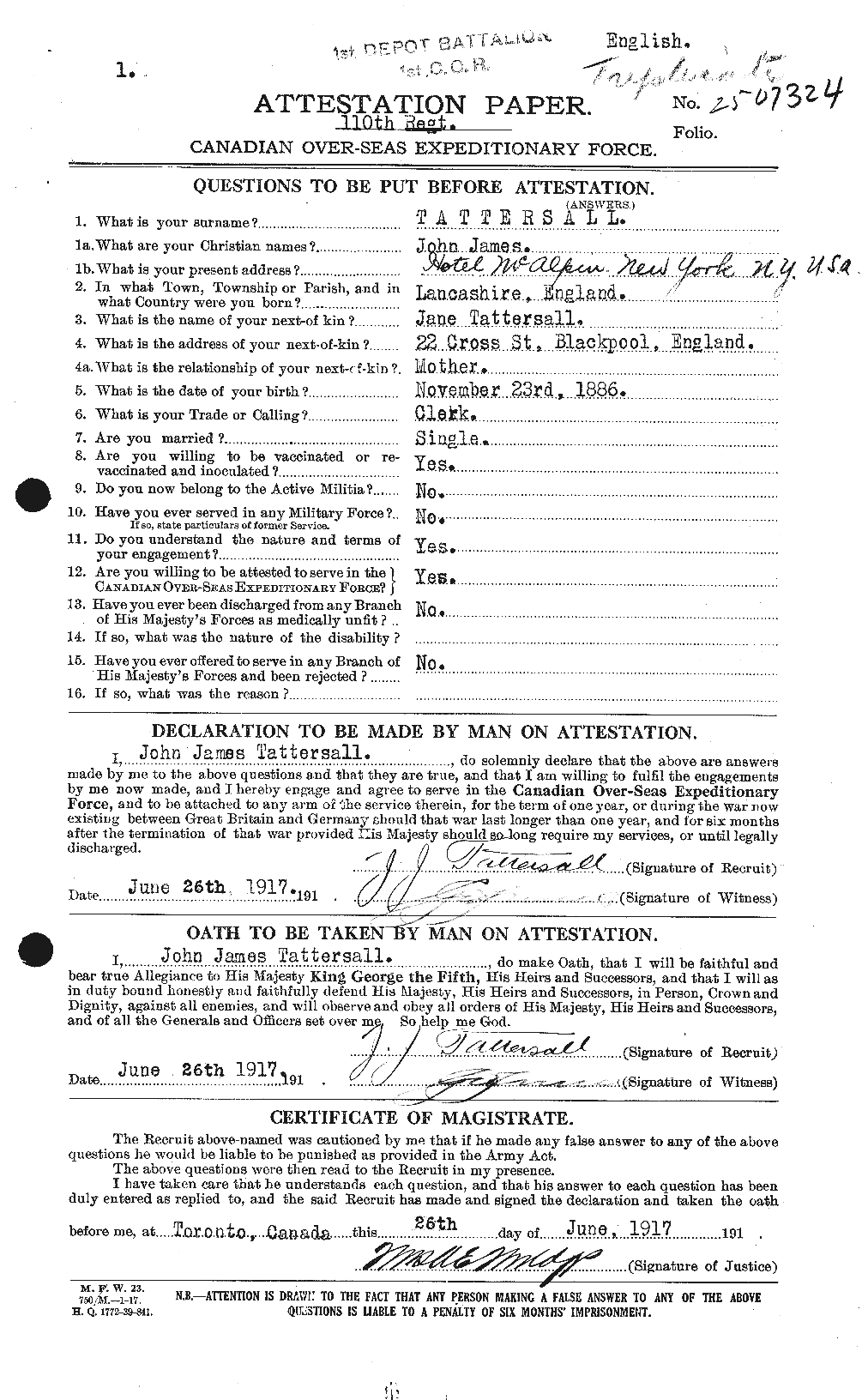 Personnel Records of the First World War - CEF 625975a