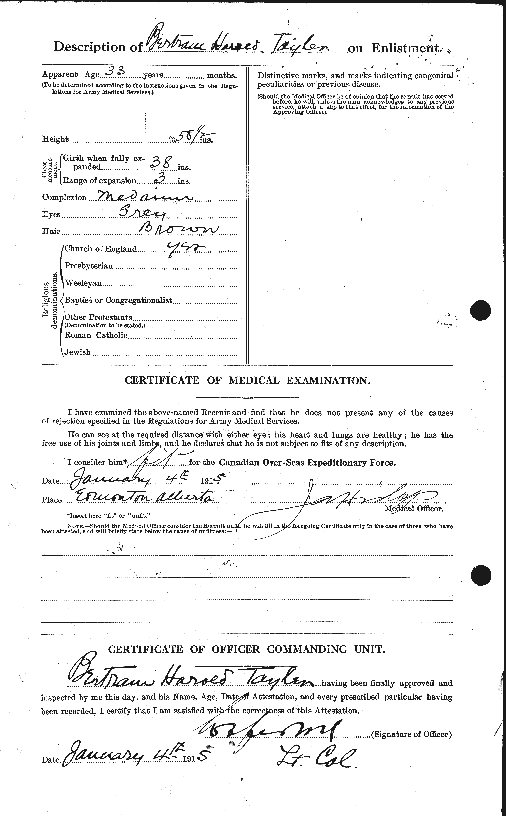 Dossiers du Personnel de la Première Guerre mondiale - CEC 626060b