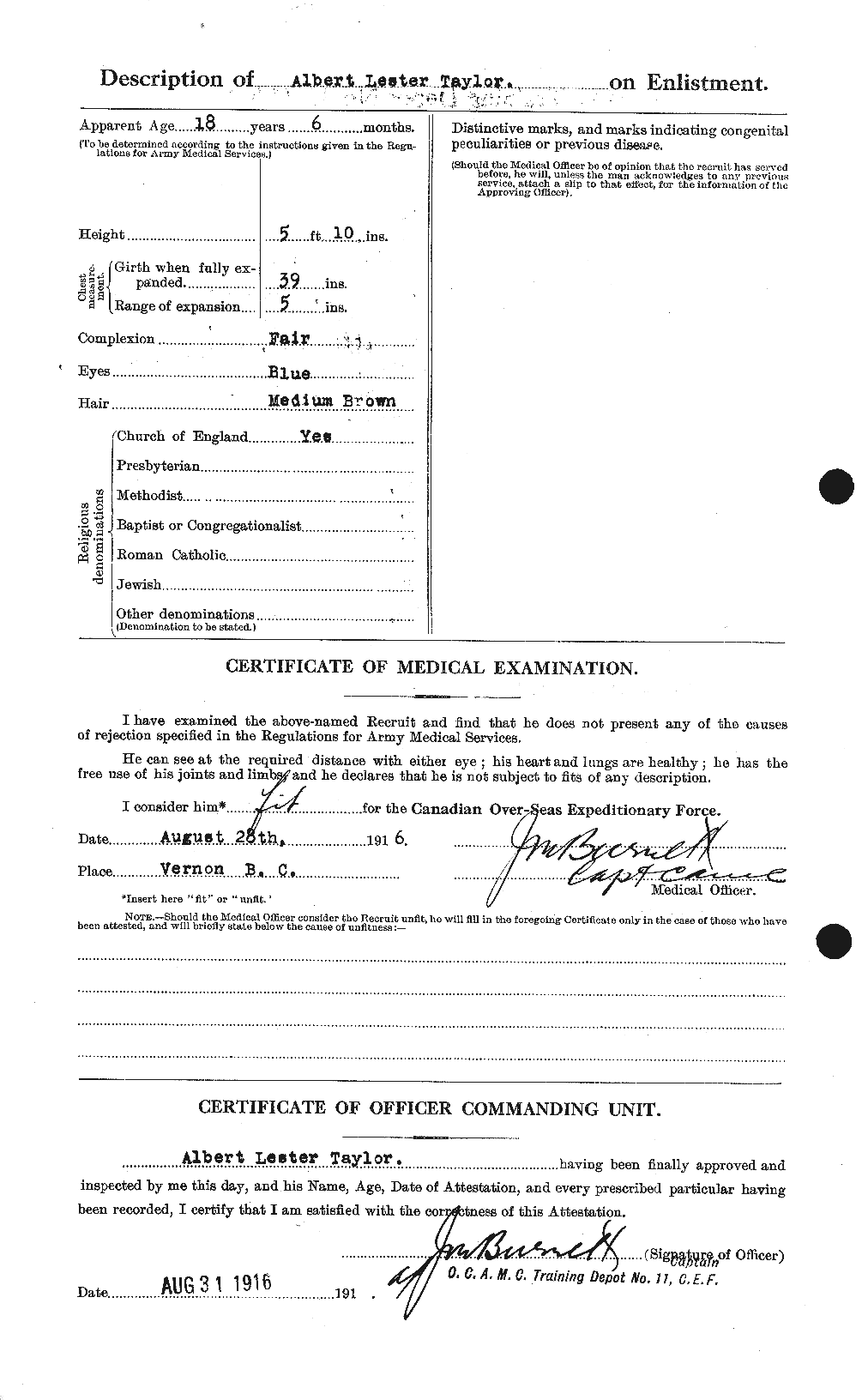 Personnel Records of the First World War - CEF 626122b