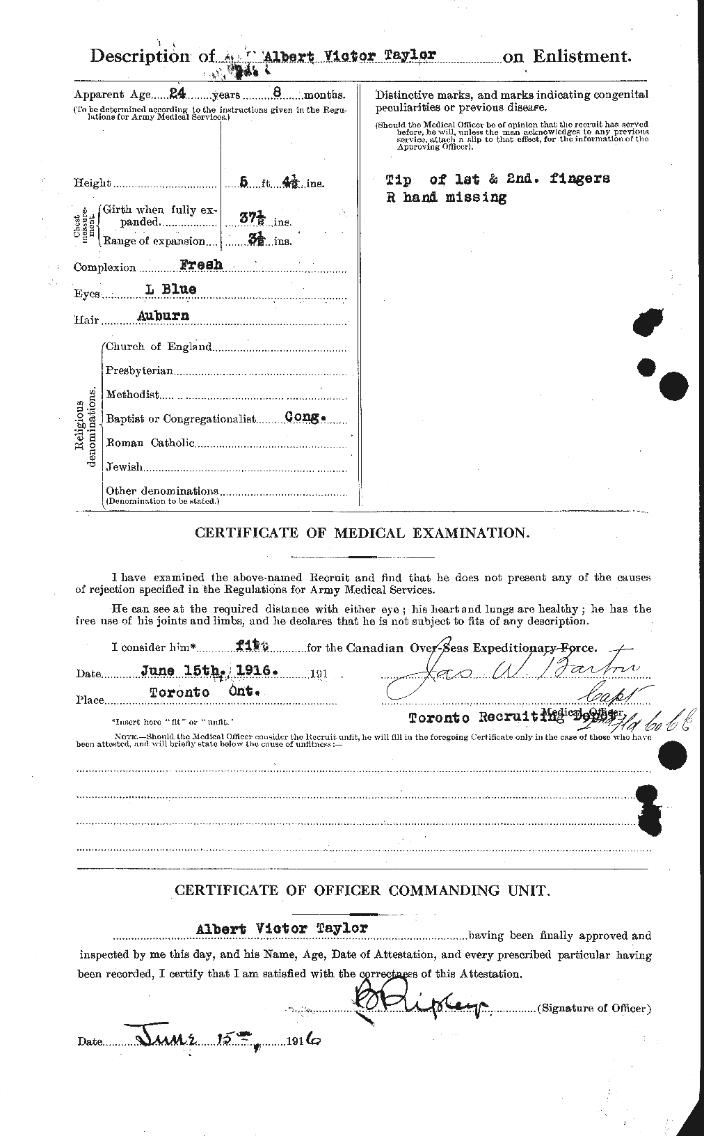 Personnel Records of the First World War - CEF 626126b
