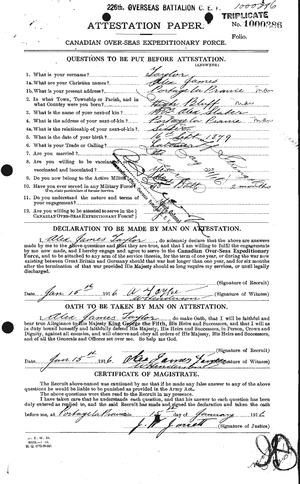 Personnel Records of the First World War - CEF 626135a