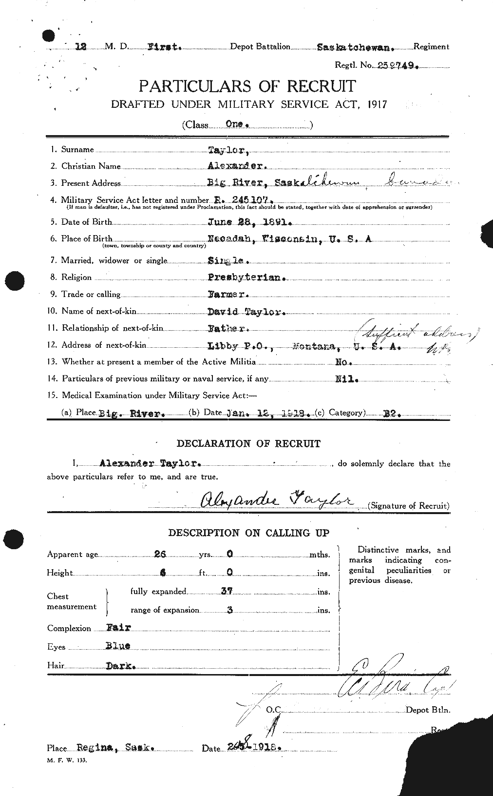 Personnel Records of the First World War - CEF 626137a